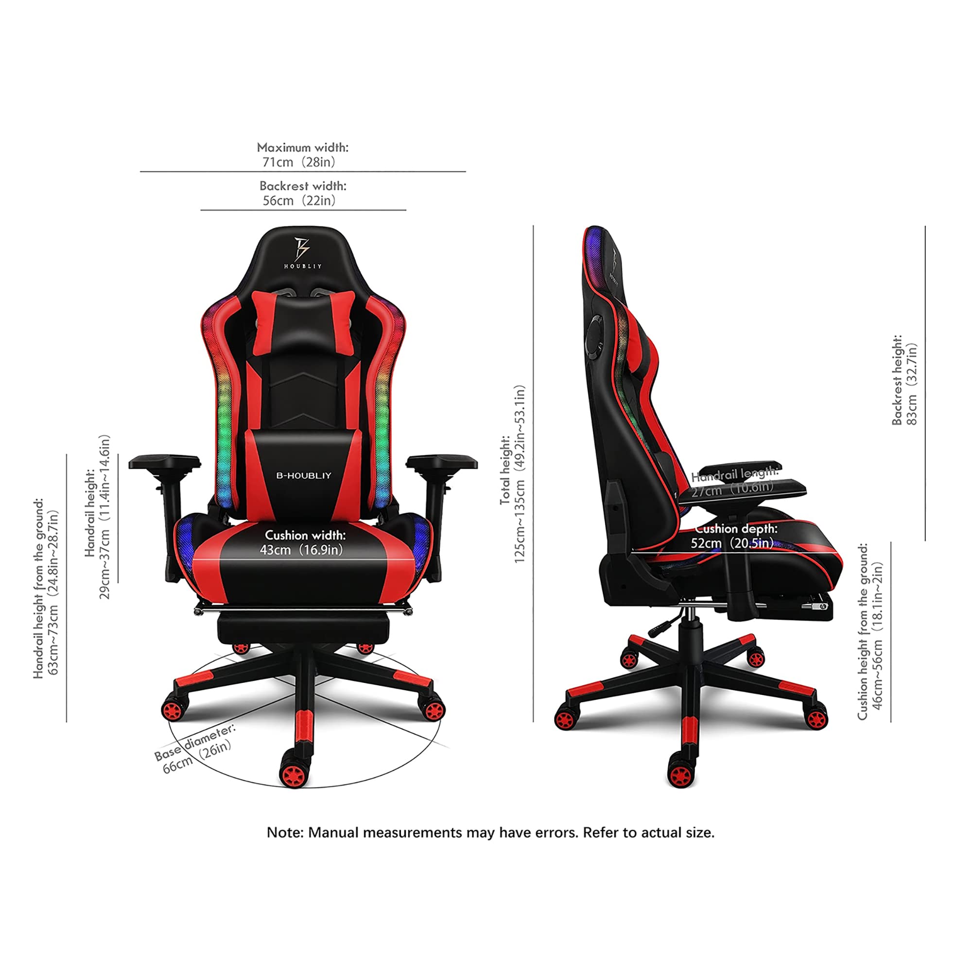 RGB Gaming Chair with Footrest & Massage - Ergonomic High Back Computer Chair with 4D Armrests, Lumbar Support & Built-in Speakers - 360° Swivel PU Leather Racing Chair for PC/Console Gaming - Perfect for Esports, Streaming & Home Office Setup