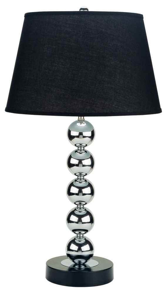 ORE International 30-Inch Chrome Metal Table Lamp - Modern Desk Light for Home Office, Bedroom, or Living Room Lighting