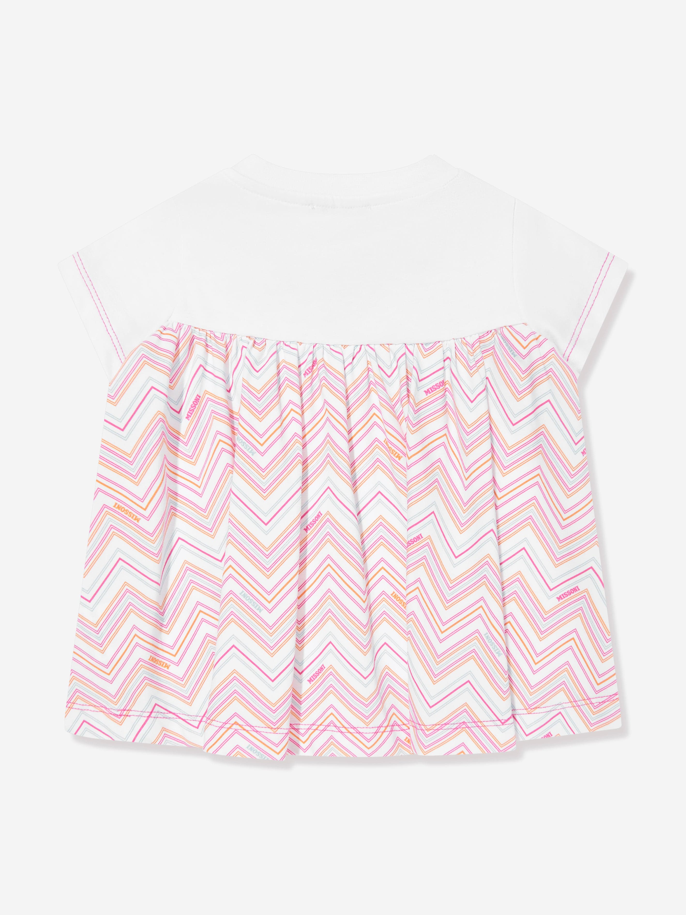 Baby Girls Pink Zigzag Jersey Dress - Soft & Comfortable Casual Wear for Playdates, Parties & Everyday Outfits