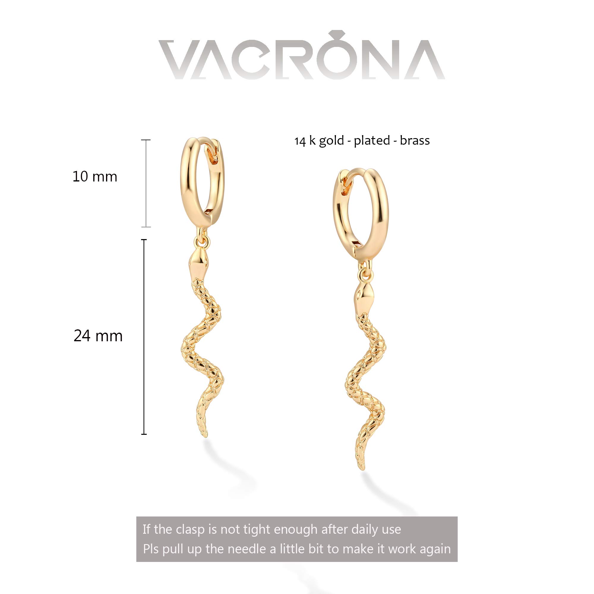 VACRONA 14K Gold Plated Heart Hoop Huggie Earrings for Women - Small Dainty Hoops for Everyday Wear, Date Night & Gift Giving