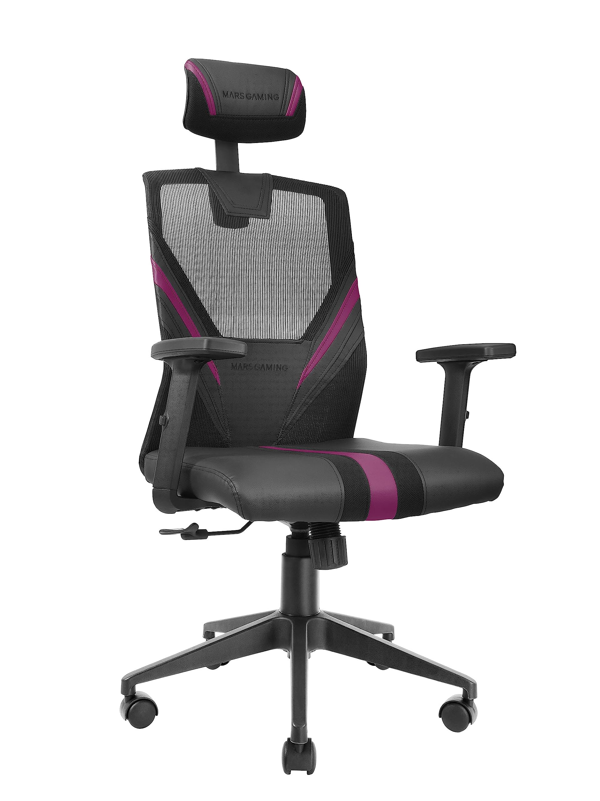 Mars Gaming MGC-Ergo Violett Ergonomic Gaming Chair - Breathable Mesh Back with Adjustable Lumbar & Neck Support, 4D Armrests - Perfect for PC Gaming, Office Work & Home Entertainment