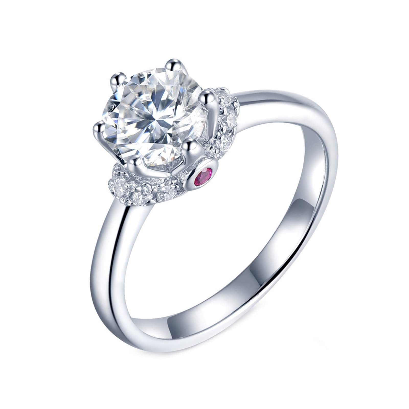 Gualiy Sterling Silver Wedding Rings & Engagement Rings – 6 Prong Crown Design with 1 Carat Moissanite for Women | Perfect for Proposals, Anniversaries & Bridal Jewelry