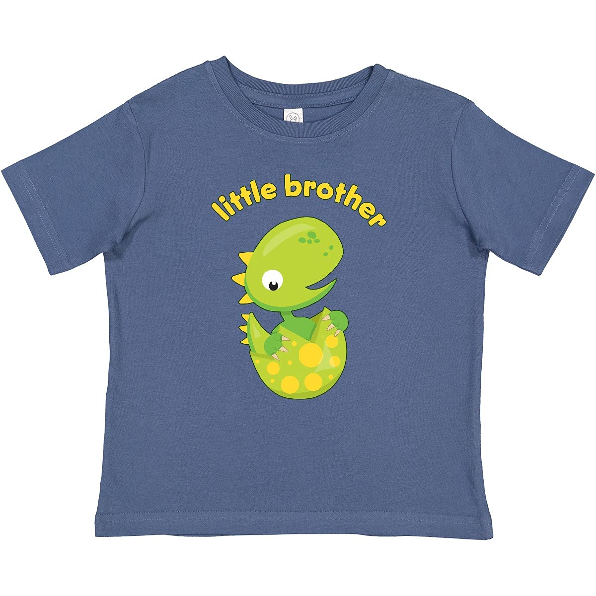 Inktastic Little Brother Dinosaur Baby T-Shirt - Cute Dino Graphic Tee for Toddler Boys | Perfect for Playdates, Birthday Gifts & Family Photos