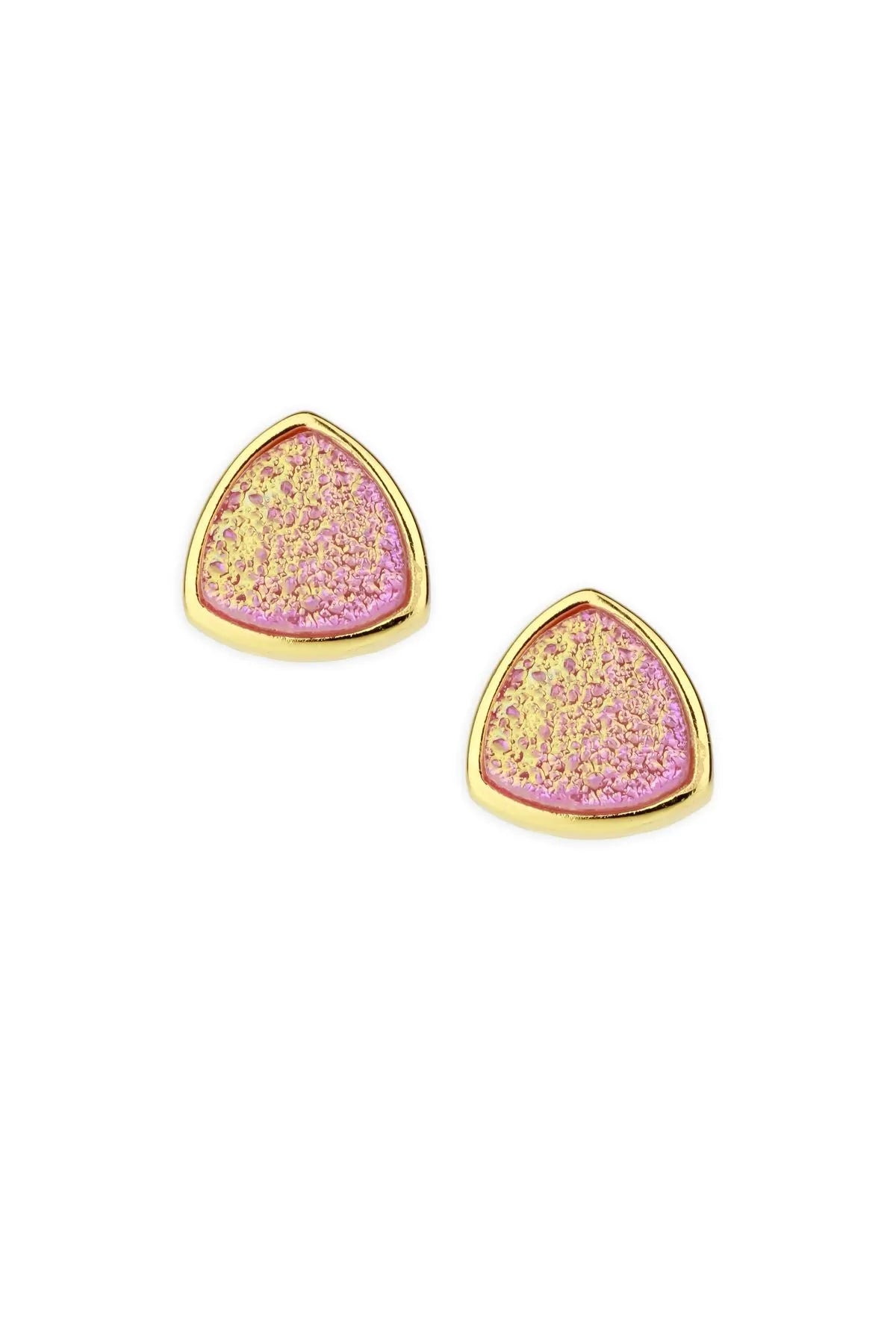 Triangle Stud Druzy Earrings for Women – Sparkling Geometric Crystal Jewelry for Everyday Wear & Special Occasions