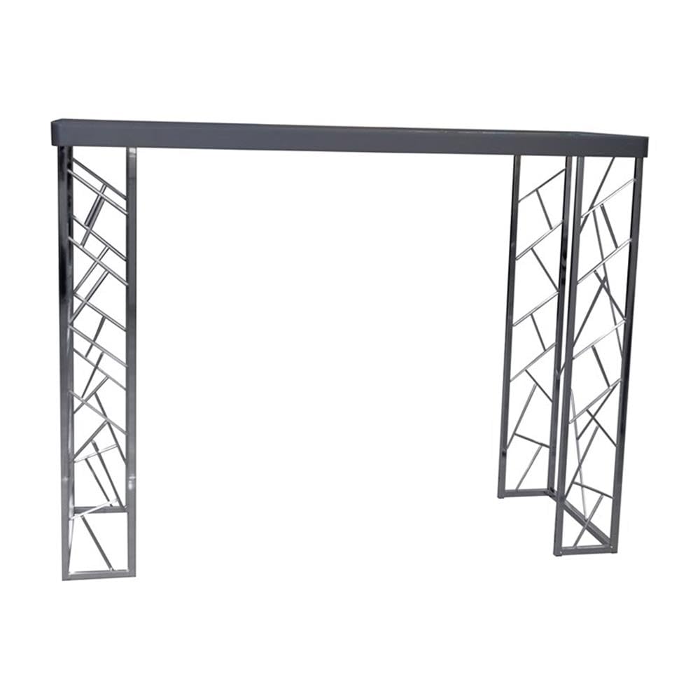 Furniture of America Stefano Metal Console Table - Black & Chrome Finish | Entryway, Living Room & Hallway Decor