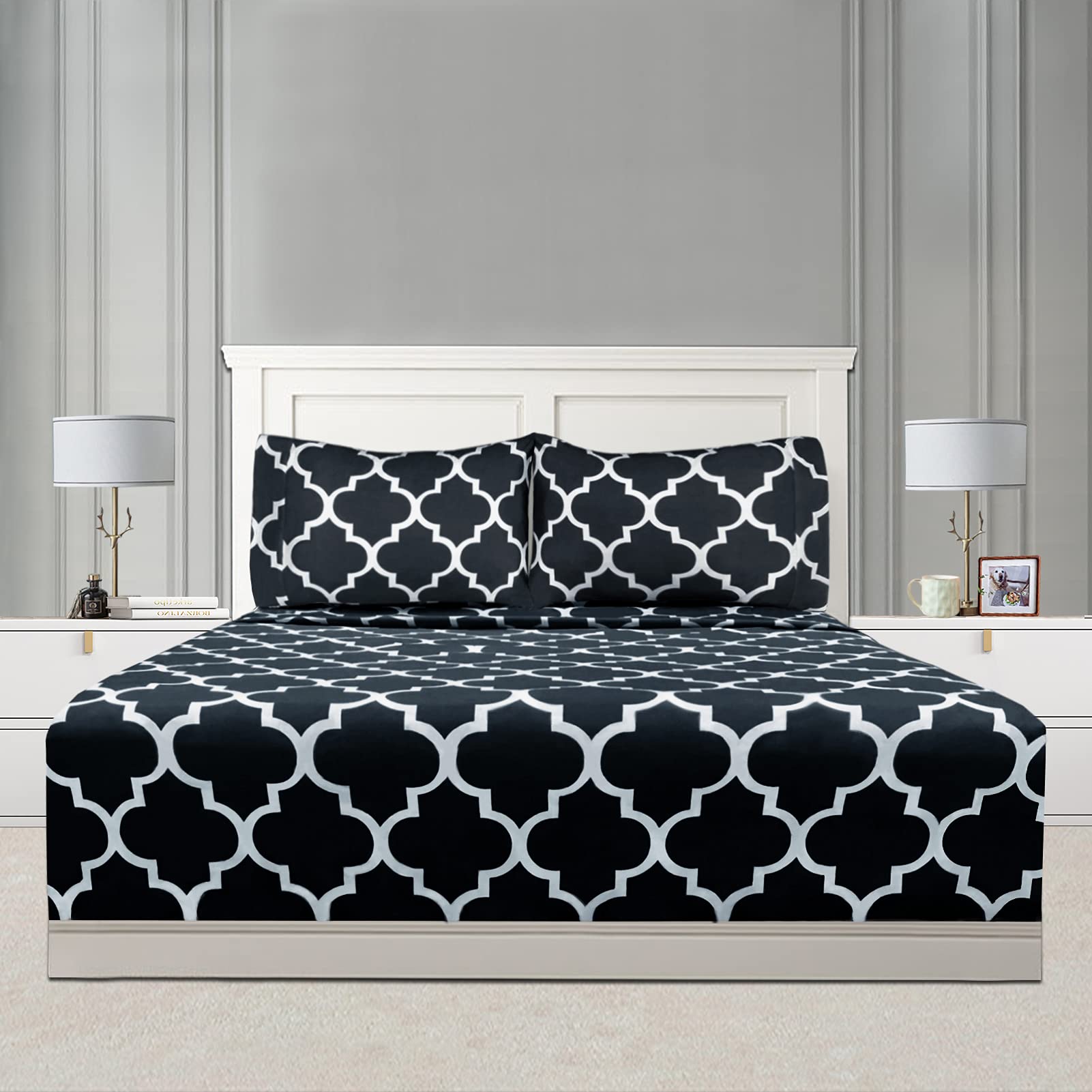 Premium Queen Bed Sheet Set - Ultra Soft Brushed Microfiber 1800 Thread Count - 16