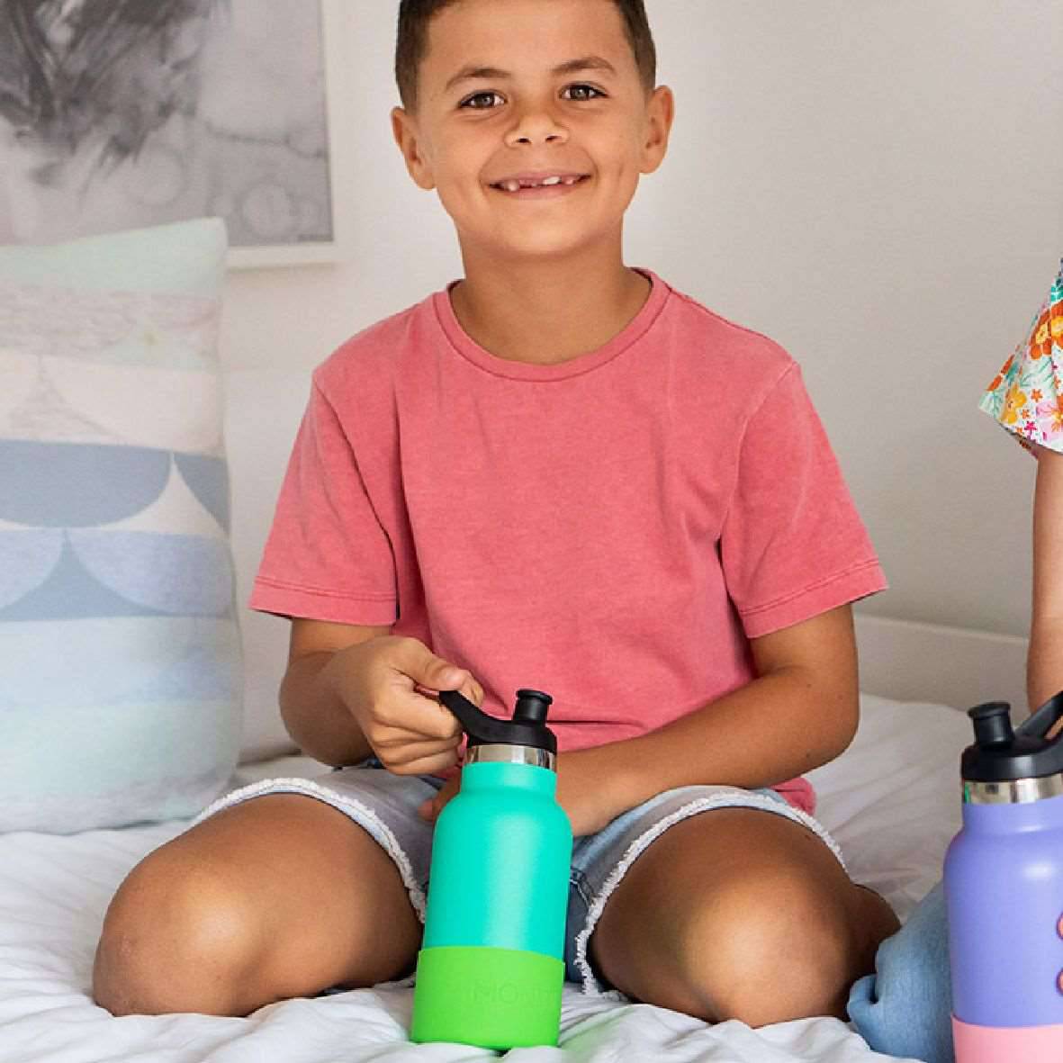 MontiiCo 350ml Insulated Mini Drink Bottle - Leak Proof, BPA Free, Portable Stainless Steel Water Bottle for Kids, Travel, Gym & Outdoor Activities