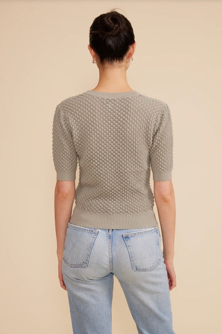 Elise Knit Top for Women - Soft Sage Green Casual T-Shirt | Perfect for Everyday Wear, Layering & Outfits