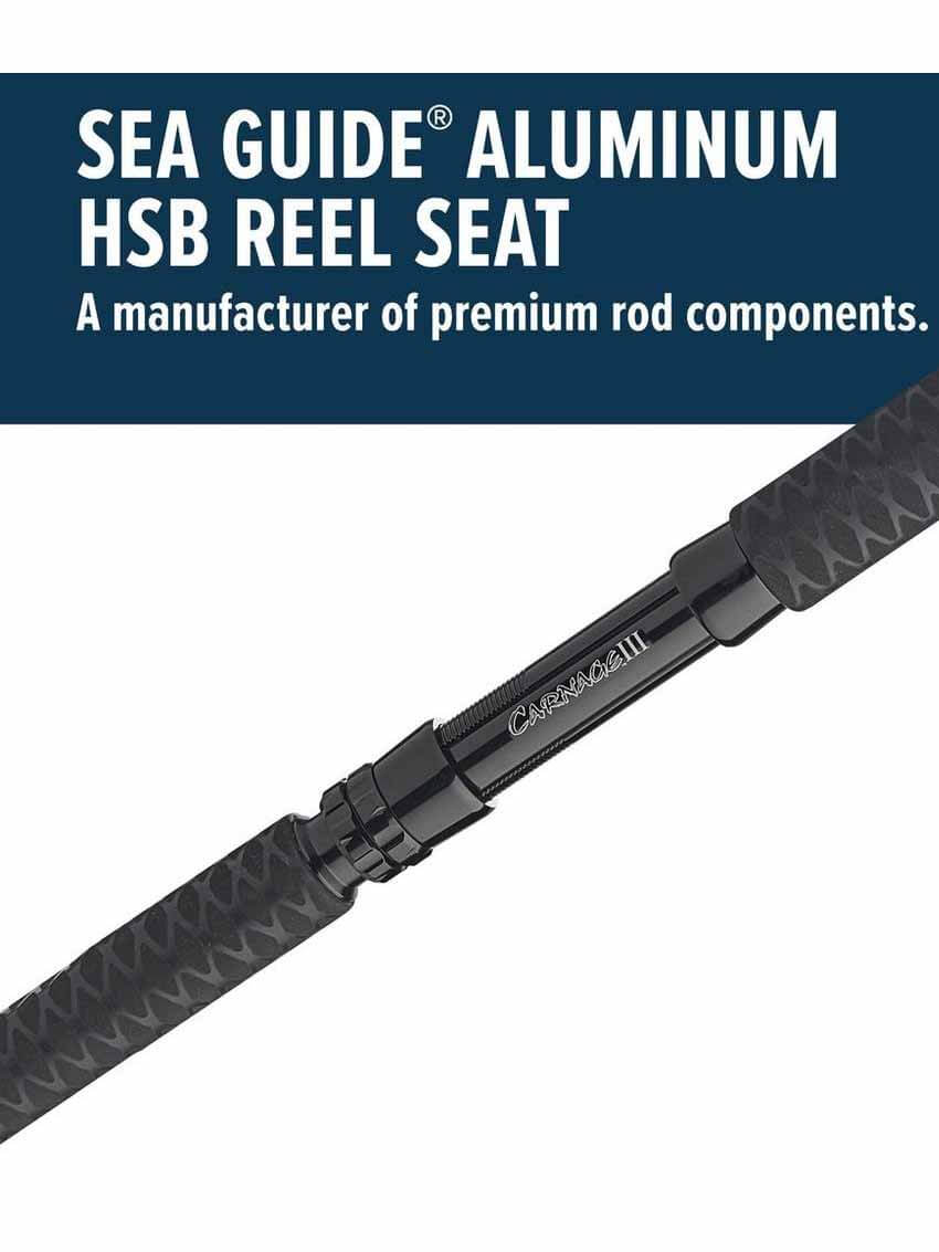 Penn Carnage III Boat Conventional Fishing Rod - Heavy Duty Saltwater Trolling Rod for Offshore & Inshore Fishing - Perfect for Deep Sea, Pier & Jetty Angling