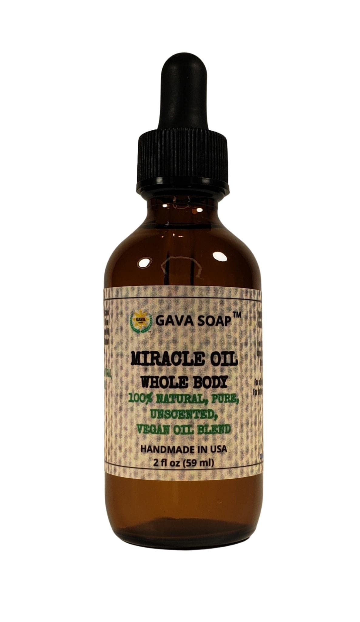 Miracle Oil for Whole Body - Organic Moisturizing & Healing Skin Care for Face, Hands & Hair - Perfect for Dry Skin, Massage & Aromatherapy