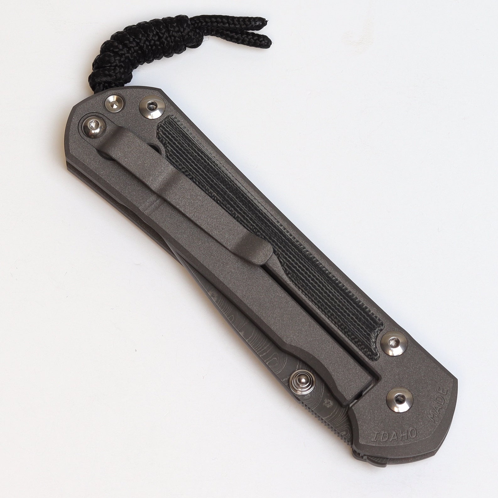 Chris Reeve Knives Large Sebenza 31 Drop Point Folding Knife - Boomerang Damascus Steel Blade with Black Canvas Micarta Inlay & Double Silver Lugs - EDC, Outdoor, Camping, Hunting, Survival, Collection