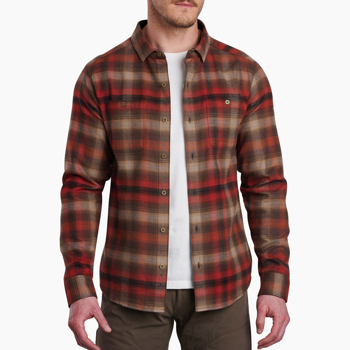 Men's Flannel Long Sleeve Shirt - Soft Plaid Button Down for Casual Wear & Outdoor Activities