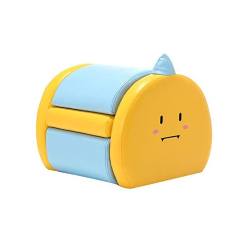 JN Baby Folding Sofa - Cartoon Soft Cushion Seat with Protective Cover | Portable Toddler Learning Chair & Stool for Kids (Blue) | Perfect for Playrooms, Nursery, and Early Childhood Education