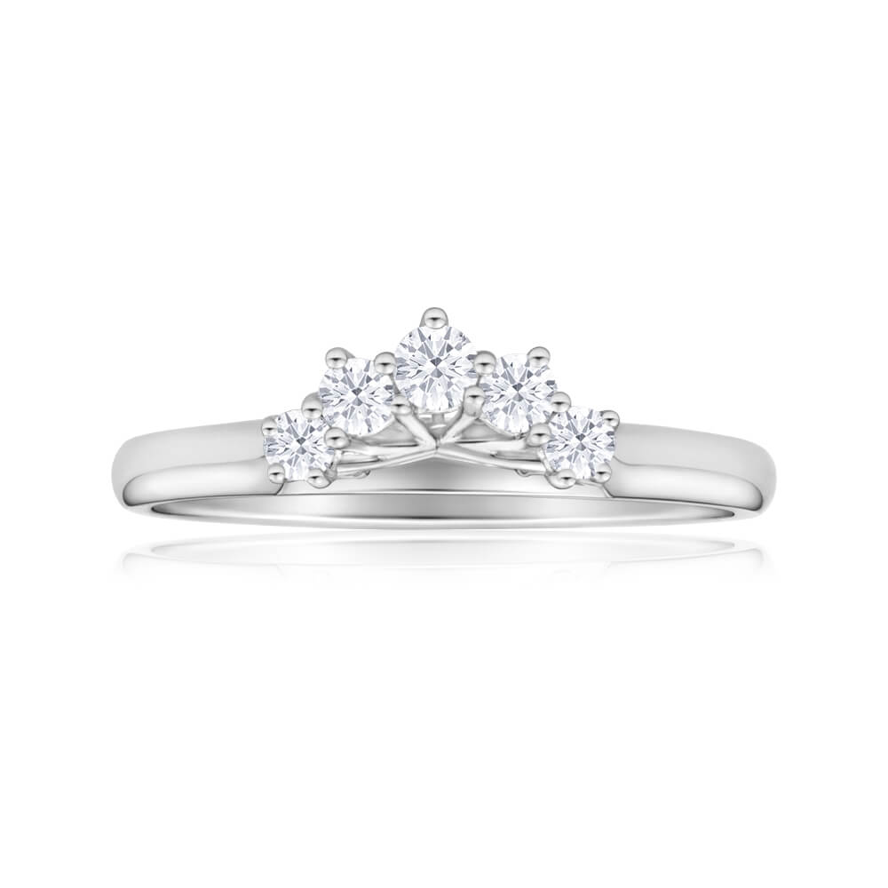 18K White Gold Diamond Ring - 0.25 Carat Brilliant Cut Claw Set Engagement Ring for Women, Perfect for Proposals, Anniversaries & Special Occasions