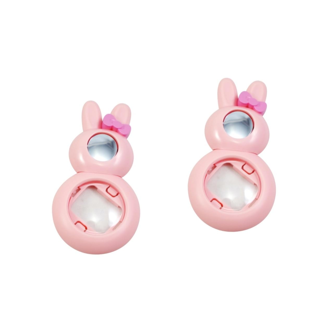 HOMSFOU 2-Pack Rabbit Design Selfie Mirror Lens for Instax Mini 7/8 Camera - Pink Stylish Portrait Accessory for Travel, Parties & Social Media Photography