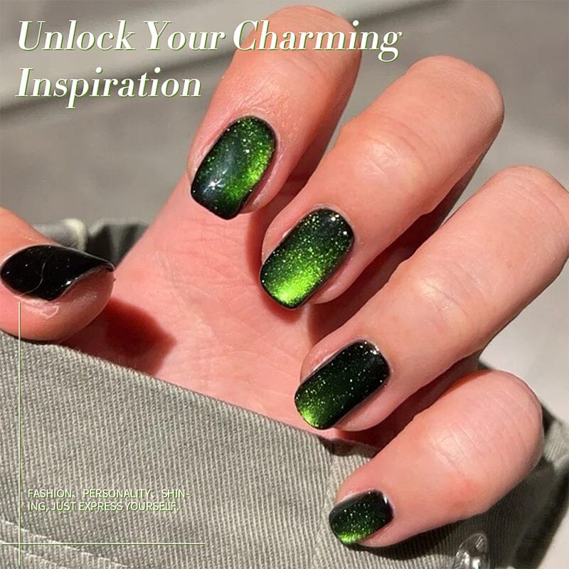 Green Cat Magnetic Gel Polish MY34 Wormhole 10ml - Long Lasting Nail Polish for Salon & Home Manicure - Perfect for Nail Art, Special Occasions & DIY Nail Designs