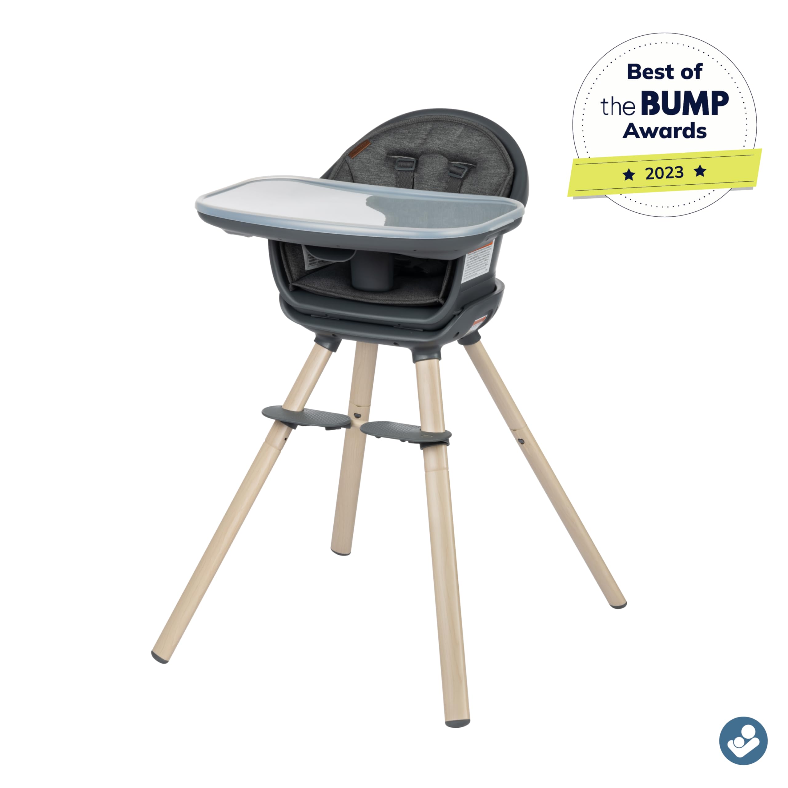 Maxi-Cosi Moa 8-in-1 Convertible High Chair for Babies & Toddlers - Lightweight Compact Design, Machine Washable, Classic Graphite - Perfect for Dining, Feeding & Playtime at Home or Travel