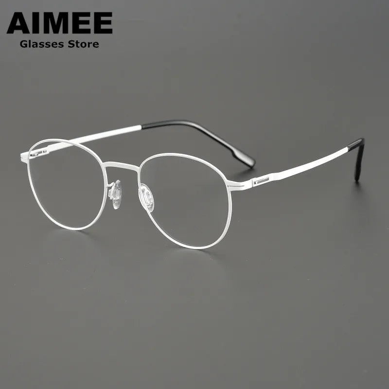 Aimee Women's Full Rim Oval Round Stainless Steel Eyeglasses Frame 12341 - Lightweight & Durable for Work, Reading, and Fashion Accessories