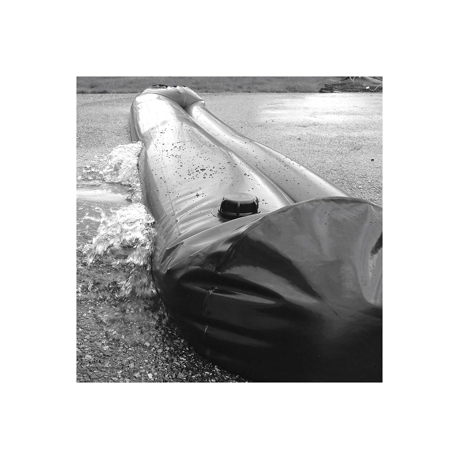 Quick Dam Water Filled Flood Barrier - 10in High x 20ft Long Water Curb for Flood Protection (1-Pack) - Perfect for Basements, Driveways & Emergency Flood Control