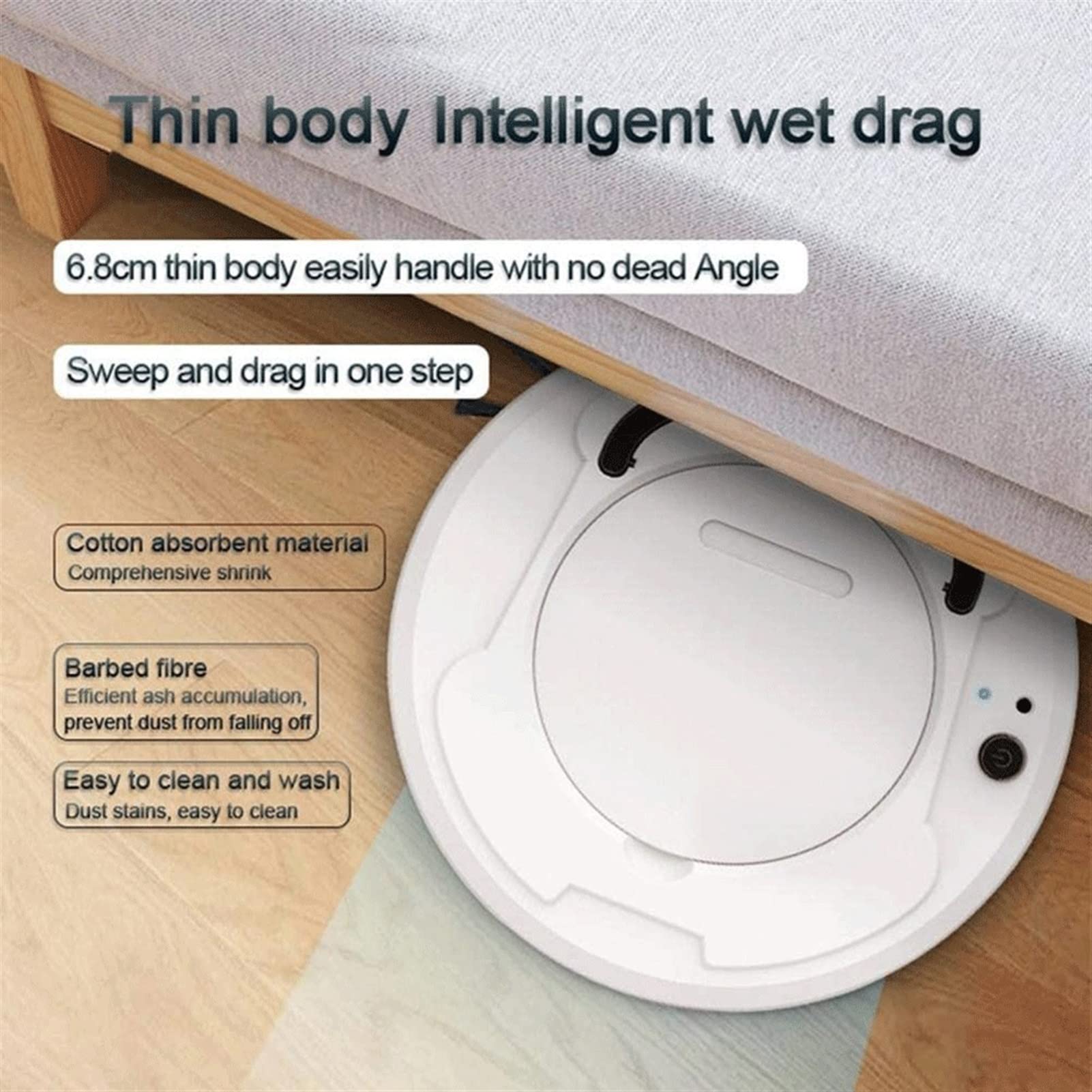 Smart Self-Charging Robot Vacuum Cleaner with Powerful Suction - Ultra Thin Design for Pet Hair & Carpets - Black - Perfect for Hardwood Floors & Home Cleaning