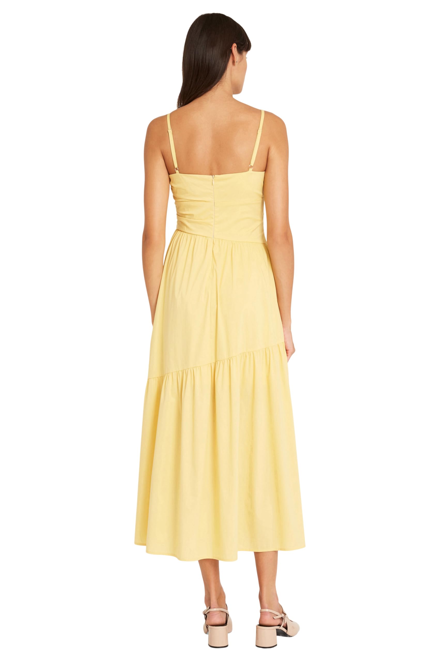 Women's Summer Casual Spaghetti Strap Angled Tiered Maxi Dress with Pockets | Beach Wedding, Vacation & Outdoor Party Wear
