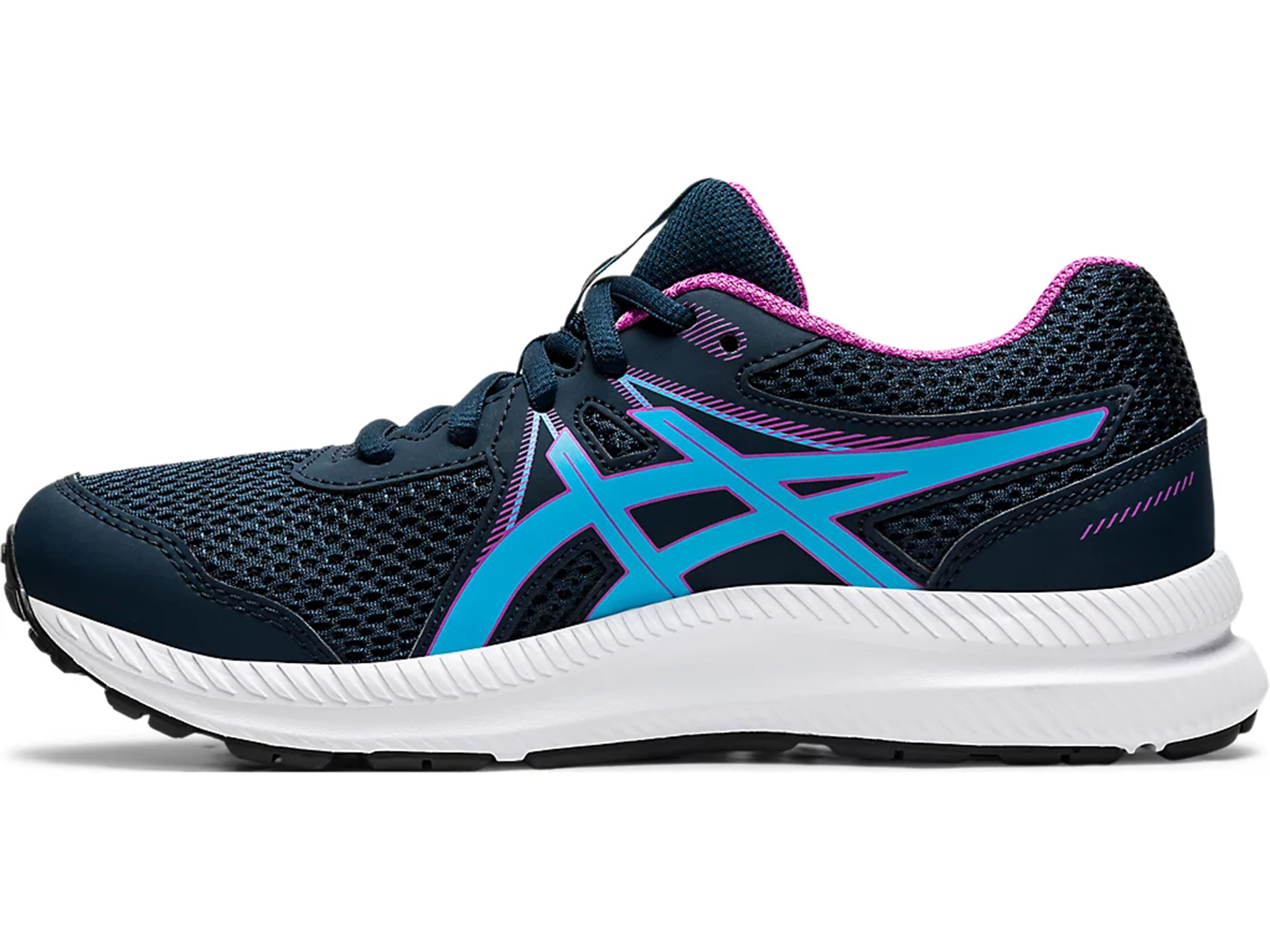 ASICS Junior Contend 7 GS Running Shoes for Kids - Lightweight & Durable Athletic Sneakers (Style 1014A192-404) - Perfect for School PE, Track Practice & Daily Play
