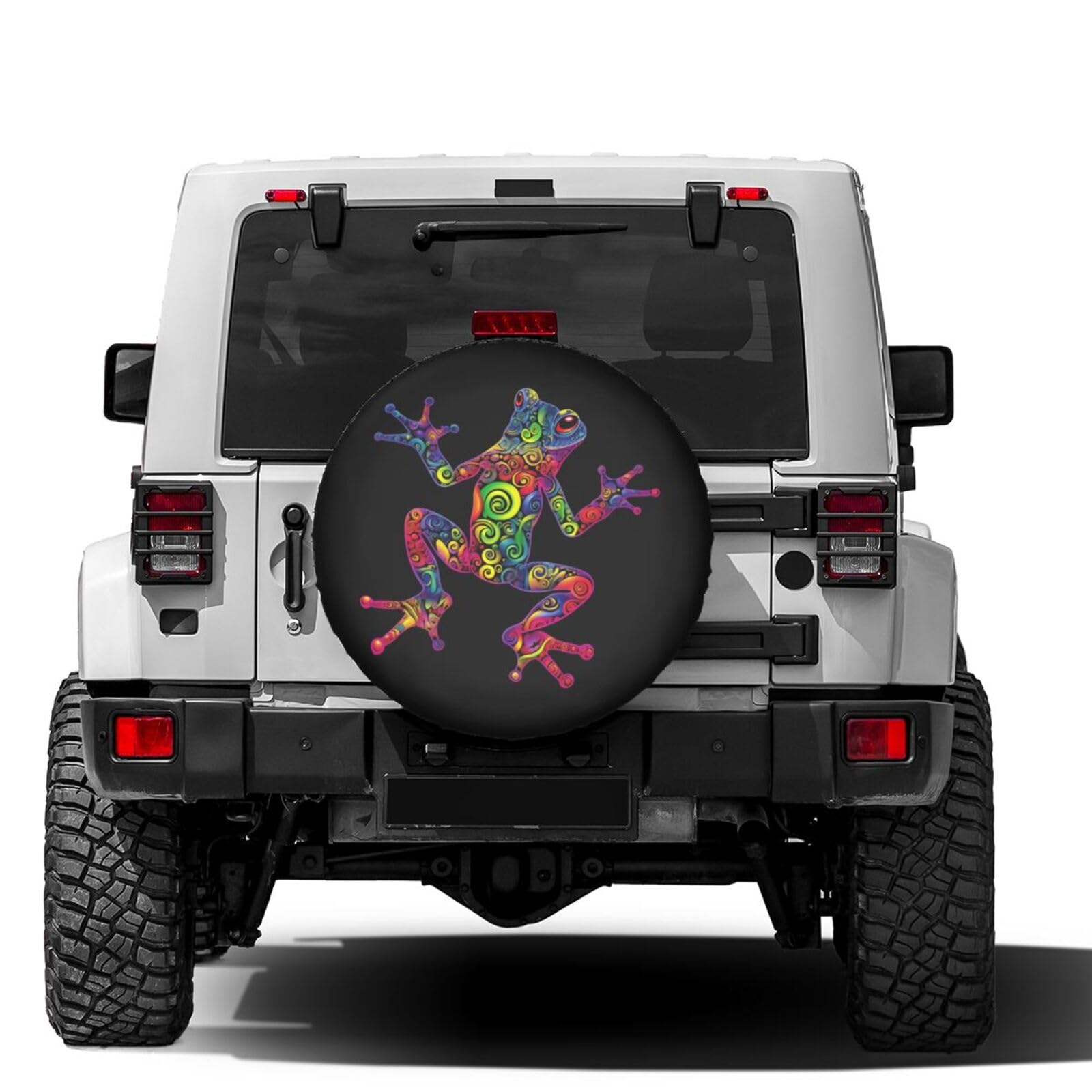 Boho Frog Tree Spare Tire Cover - 17 Inch Dust-Proof Wheel Protector for Trailer, RV, SUV & More | Perfect for Outdoor Adventures & Road Trips