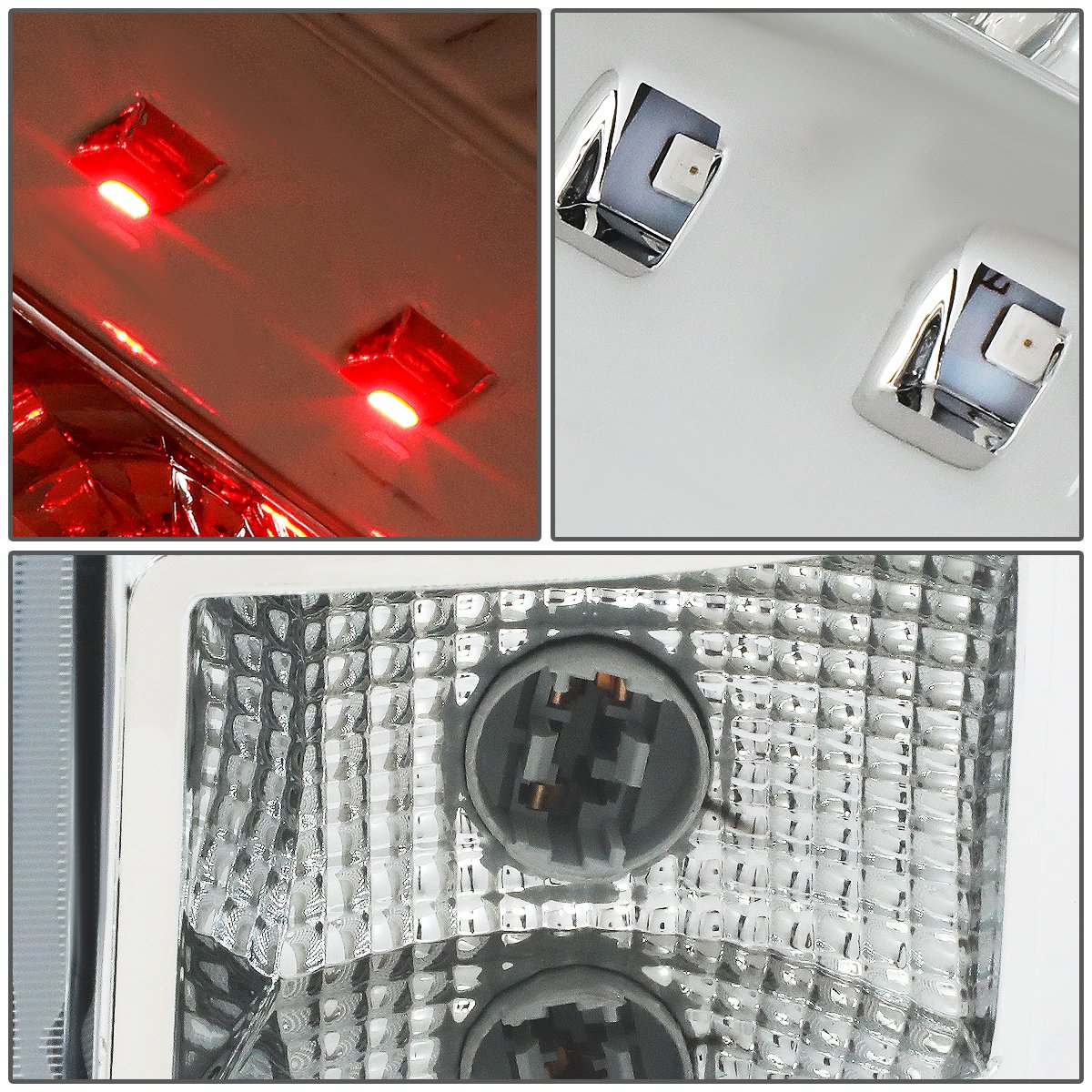 Auto Dynasty Full LED DRL Tail Lights & Brake Lamps for GMC Sierra 1500/2500HD/3500HD (2007-2014) - Chrome Housing Clear Lens - Driver & Passenger Side - Enhanced Night Visibility & Style Upgrade