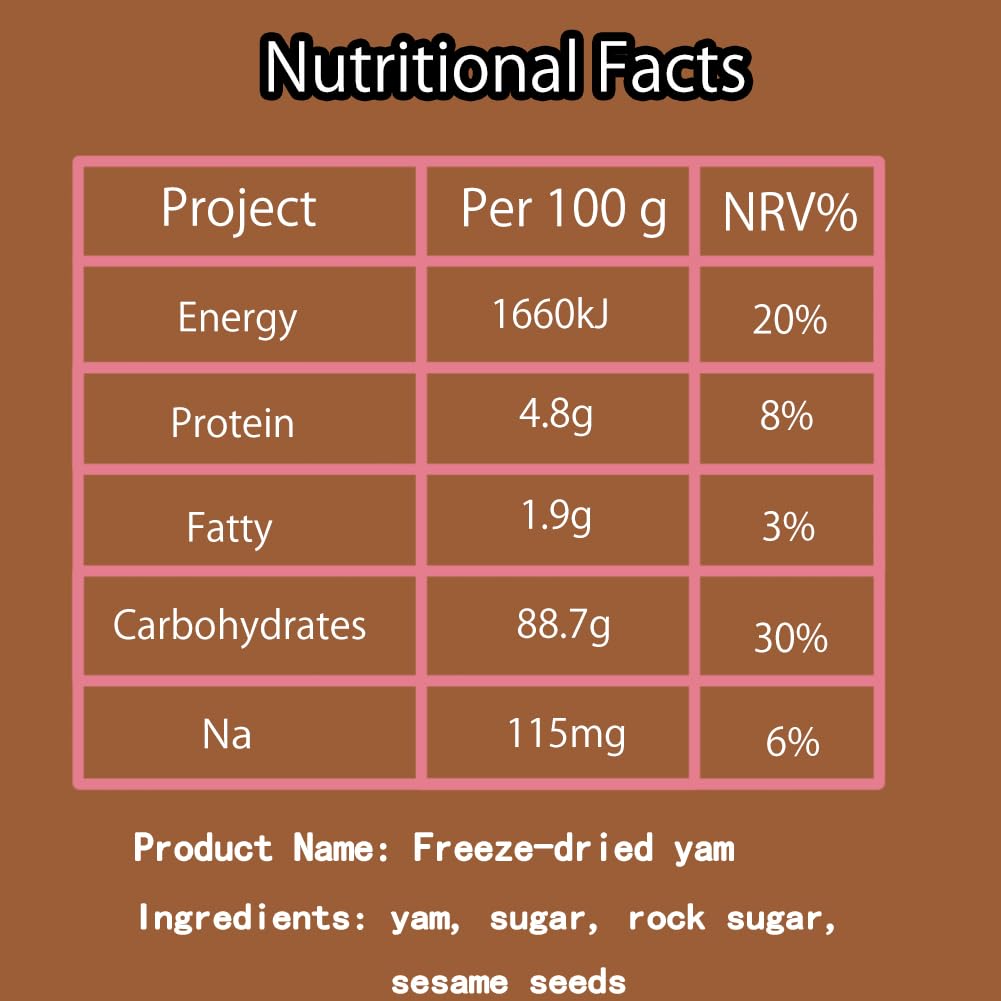 Freeze Dried Yam Root 200g - Premium Dried Chinese Yam Snack, Individually Packed Gourmet Food, Healthy Freeze Dried Fruit for Hiking, Camping & Office Snacks