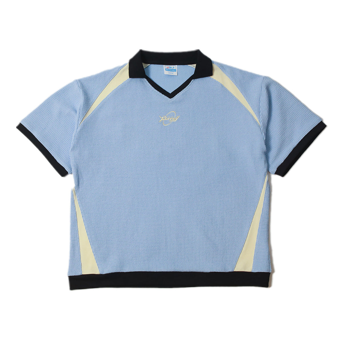 Premium Dona Knit Soccer Jersey - Sky Blue & Cream Color - Breathable & Lightweight for Men & Women - Perfect for Matches, Training & Fan Wear