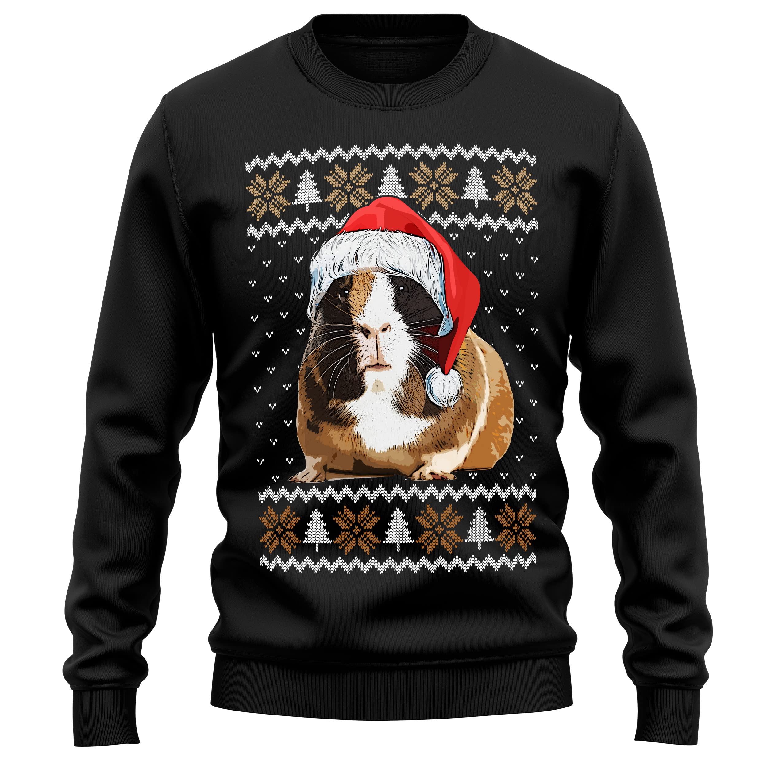 Festive Christmas Guinea Pig Sweater for Adults - Cute Santa Print Holiday Sweatshirt for Men & Women | Perfect for Holiday Parties, Family Gatherings & Christmas Photos