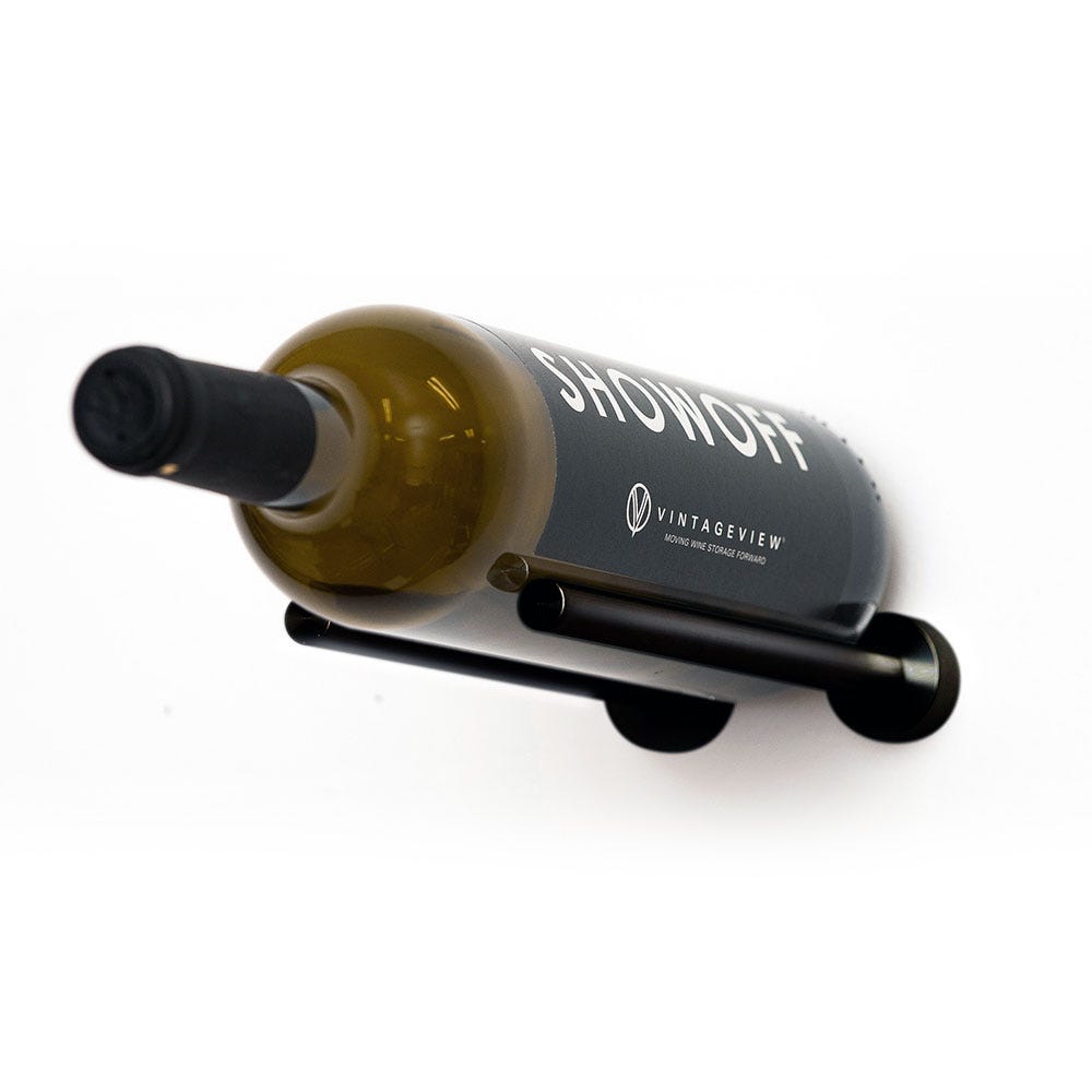 Vino Rail Single Bottle Cork Forward Wine Peg - Wall Mounted Wine Holder for Kitchen, Bar, or Dining Room Storage and Display