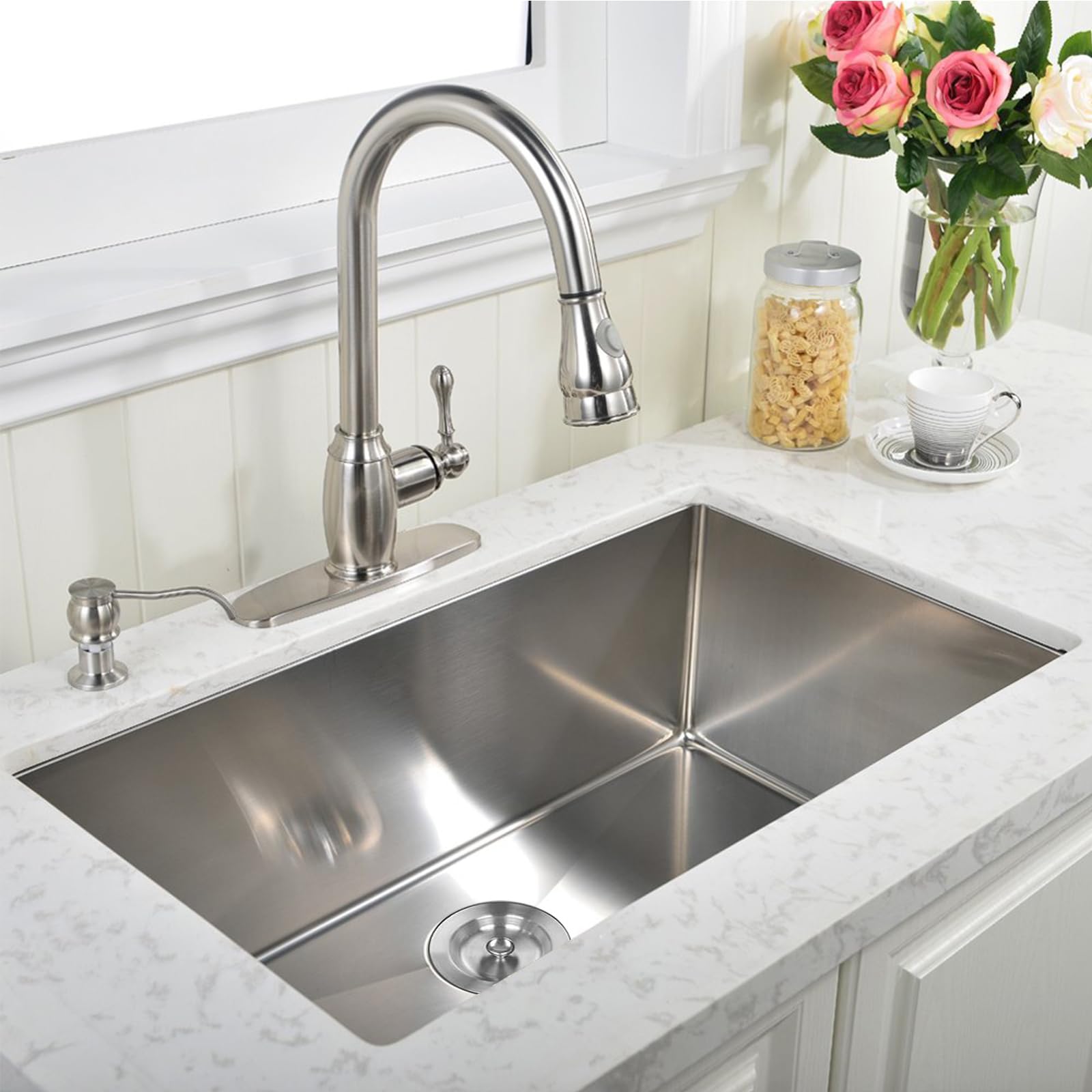 30 Inch Undermount Kitchen Sink - 16 Gauge Stainless Steel Single Bowl Deep Sink (30x16.5 Inch) with Brushed Finish for Modern Kitchen Remodeling & Heavy-Duty Cooking