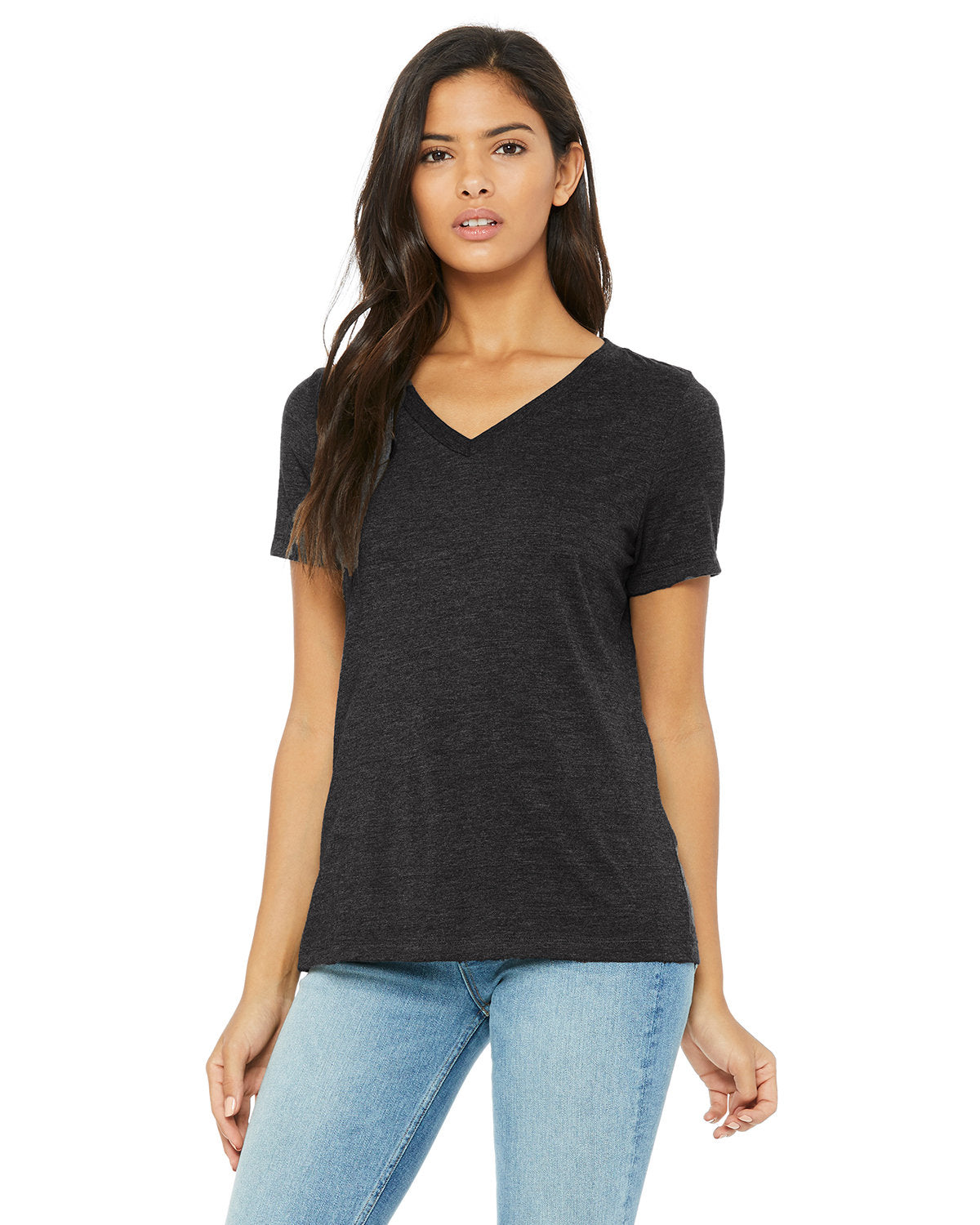 Bella + Canvas 6405 Women's Relaxed Fit Jersey V-Neck T-Shirt - Soft Cotton Tee for Casual Wear, Layering & Everyday Comfort