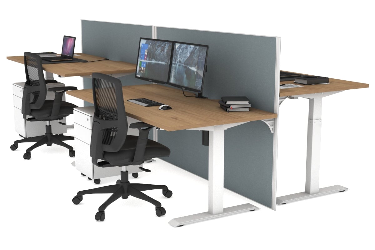 Adjustable Height 4-Person Workbench - 1200L x 800W with Cable Management | Perfect for Office, Workshop & Garage Workspaces