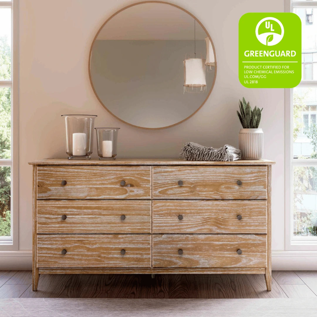 Greenport 6-Drawer Wooden Dresser for Bedroom - Stylish Storage Organizer for Clothes, Linens & Accessories | Perfect for Master Bedroom, Guest Room & Dorm Furniture