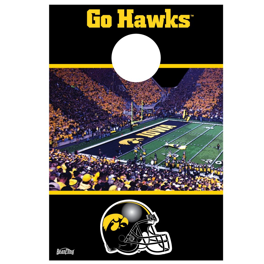 University of Iowa Hawkeyes Cornhole Game Set - Wooden Boards with Styrene Top & 8 Bean Bags | Perfect for Tailgating, Backyard BBQs, Game Day Parties, and Outdoor Fun (Kinnick Edition)