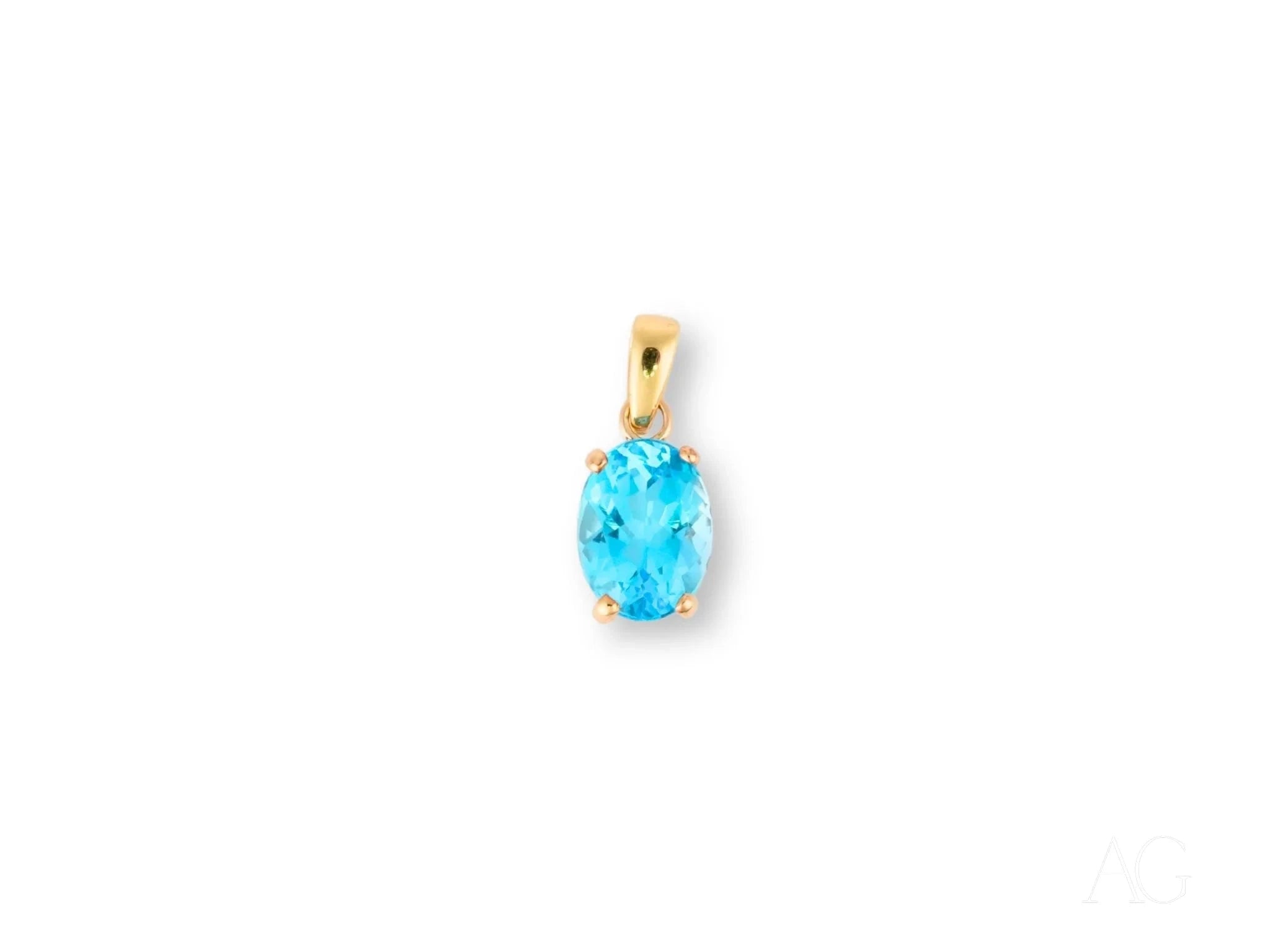 Azure Gleam Blue Topaz Pendant Necklace - Elegant Sterling Silver Jewelry for Women | Perfect Gift for Birthday, Anniversary & Special Occasions
