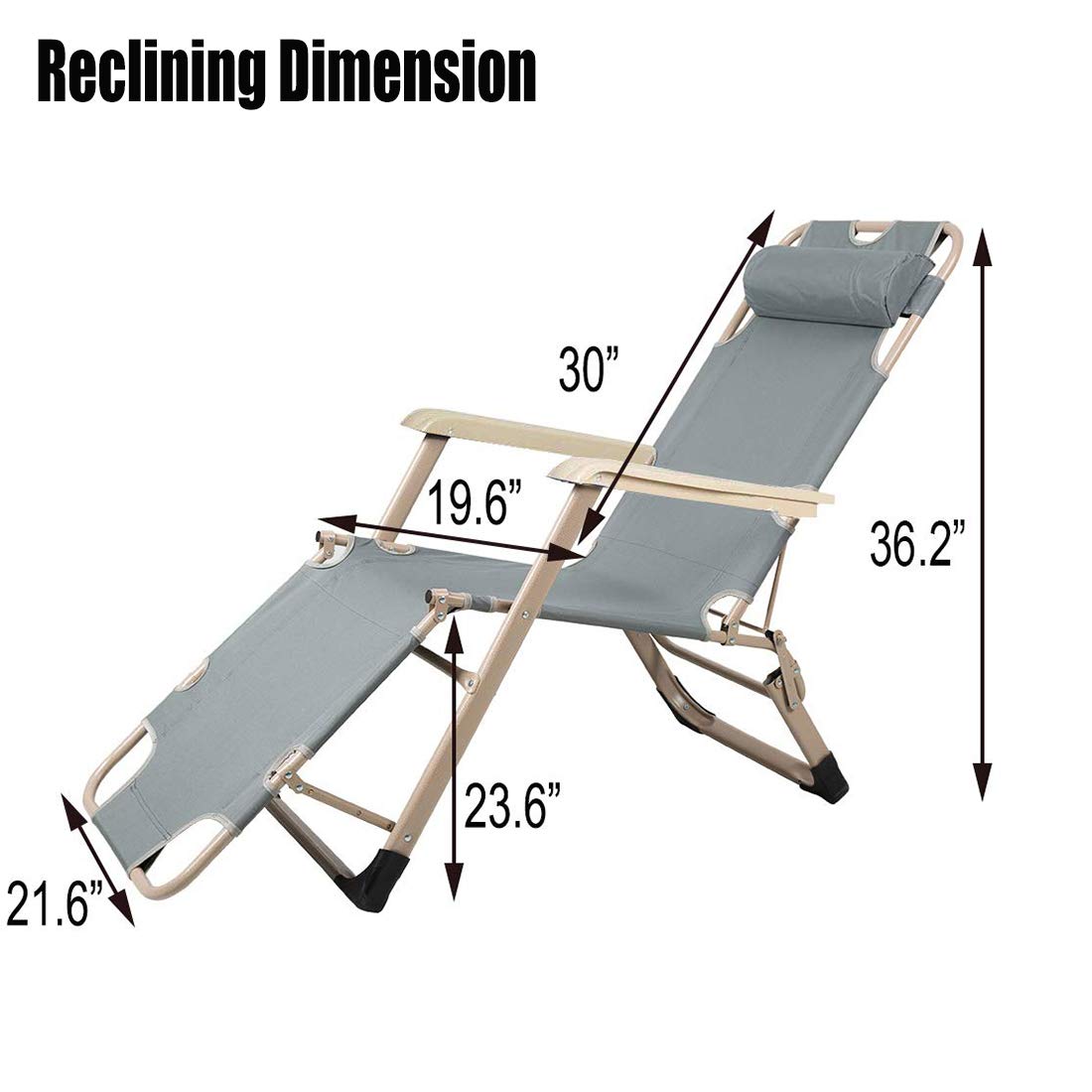 **4-Piece Adjustable Folding Outdoor Chaise Lounge Chair Set with Pillows – Light Grey Patio Furniture for Beach, Pool, Lawn & Backyard Relaxation**