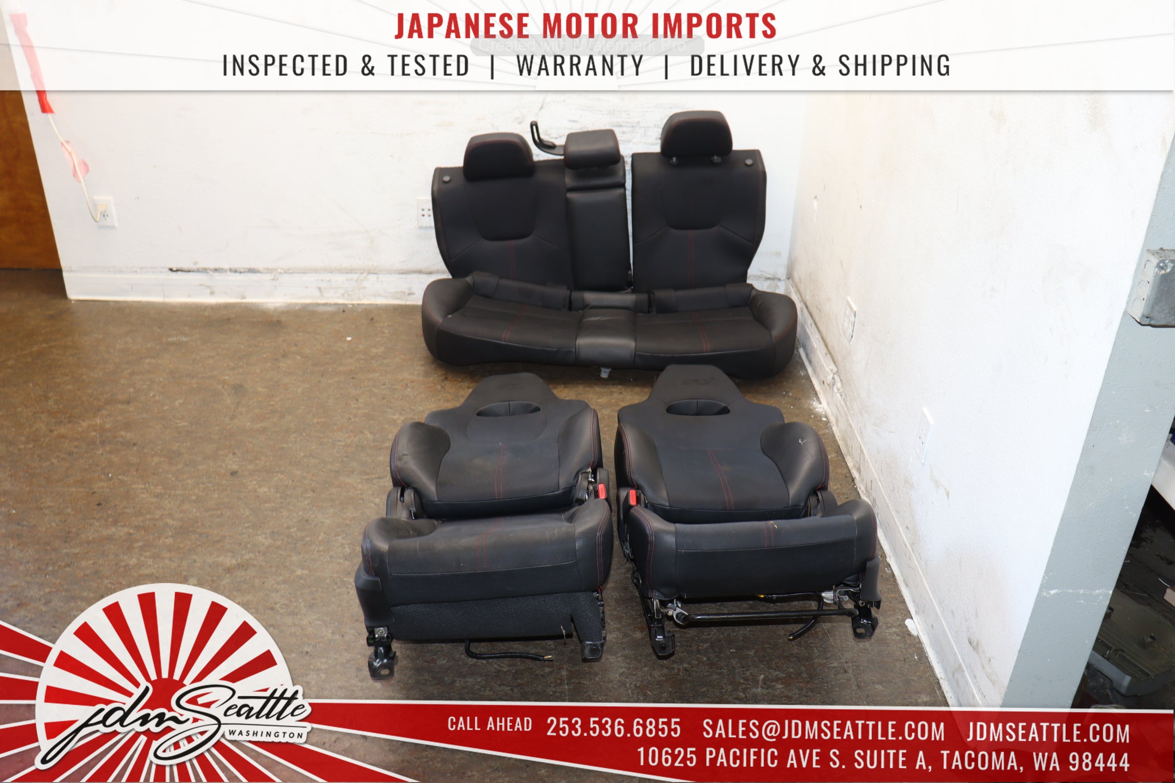 JDM 08-14 Subaru WRX STI OEM Version 10 Seats - Genuine STI Sedan Replacement - Perfect for Racing & Car Enthusiasts