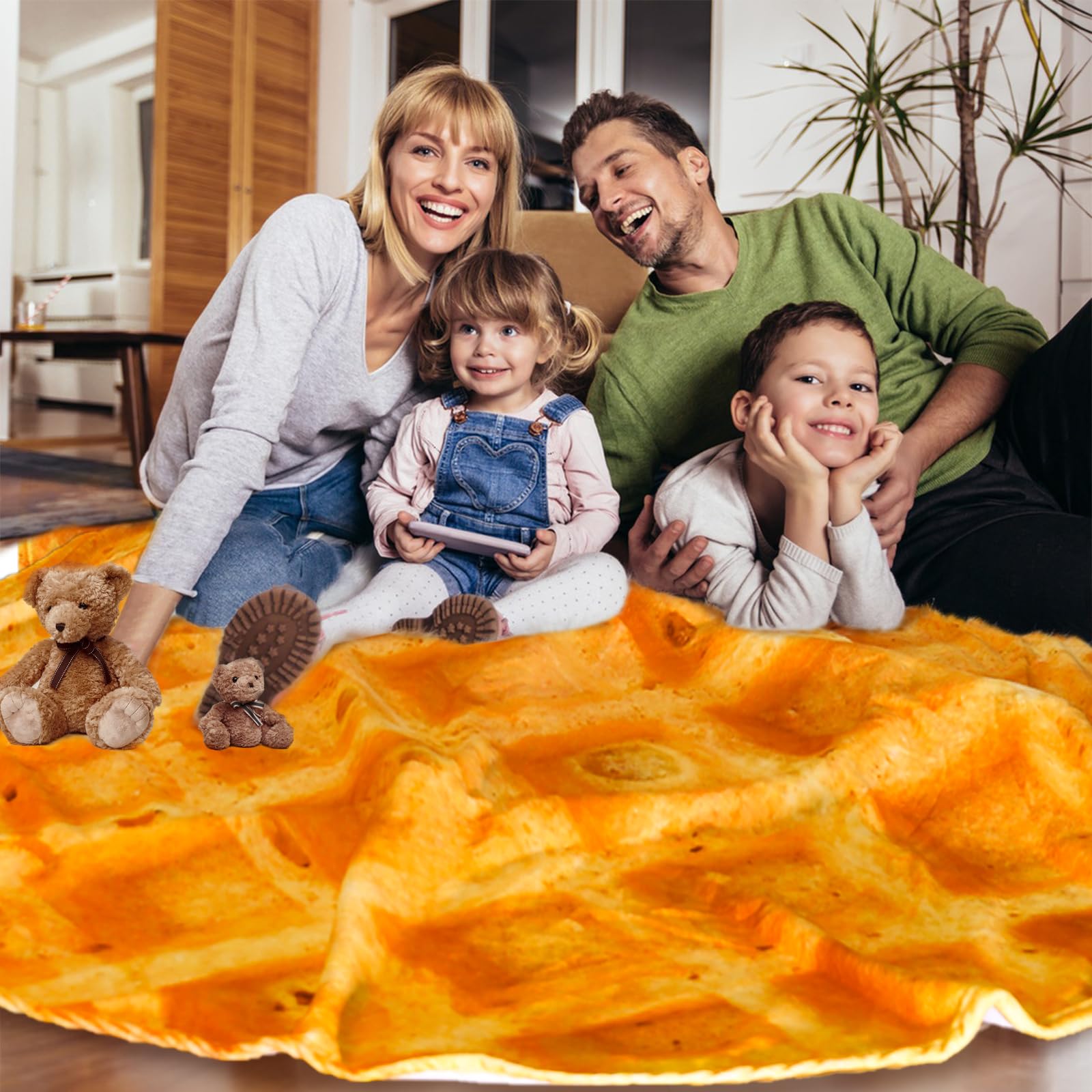 Excervent Realistic Waffle Blanket - 300 GSM Super Soft Flannel Throw Blanket (60x80 inches) | Funny Food-Themed Novelty Blanket for Couch, Bed & Gifts | Cozy Home Decor, Movie Nights & Winter Warmth
