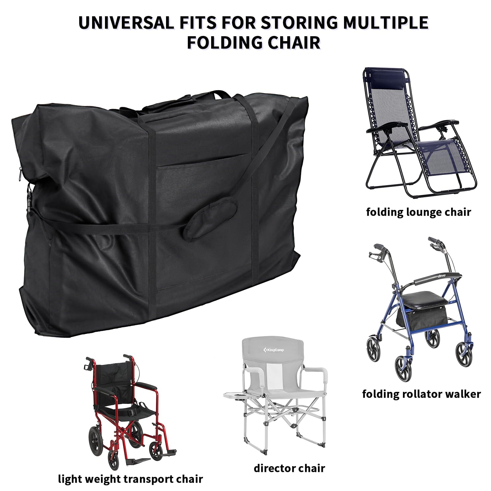 Waterproof Rollator Travel Bag - Compact Folding Walker Transport Case for Wheelchair Users | Large Durable Duffel Carry Bag for Car & Airplane Travel | Perfect for Seniors, Disabled & Mobility Aid Transport
