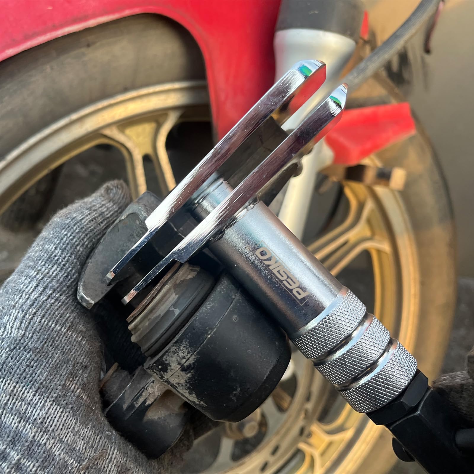 Heavy Duty Motorcycle Brake Caliper Spreader Tool - Professional Compression Tool for Most Vehicle Brake Discs - Perfect for Motorcycle & Car Brake Maintenance & Repair