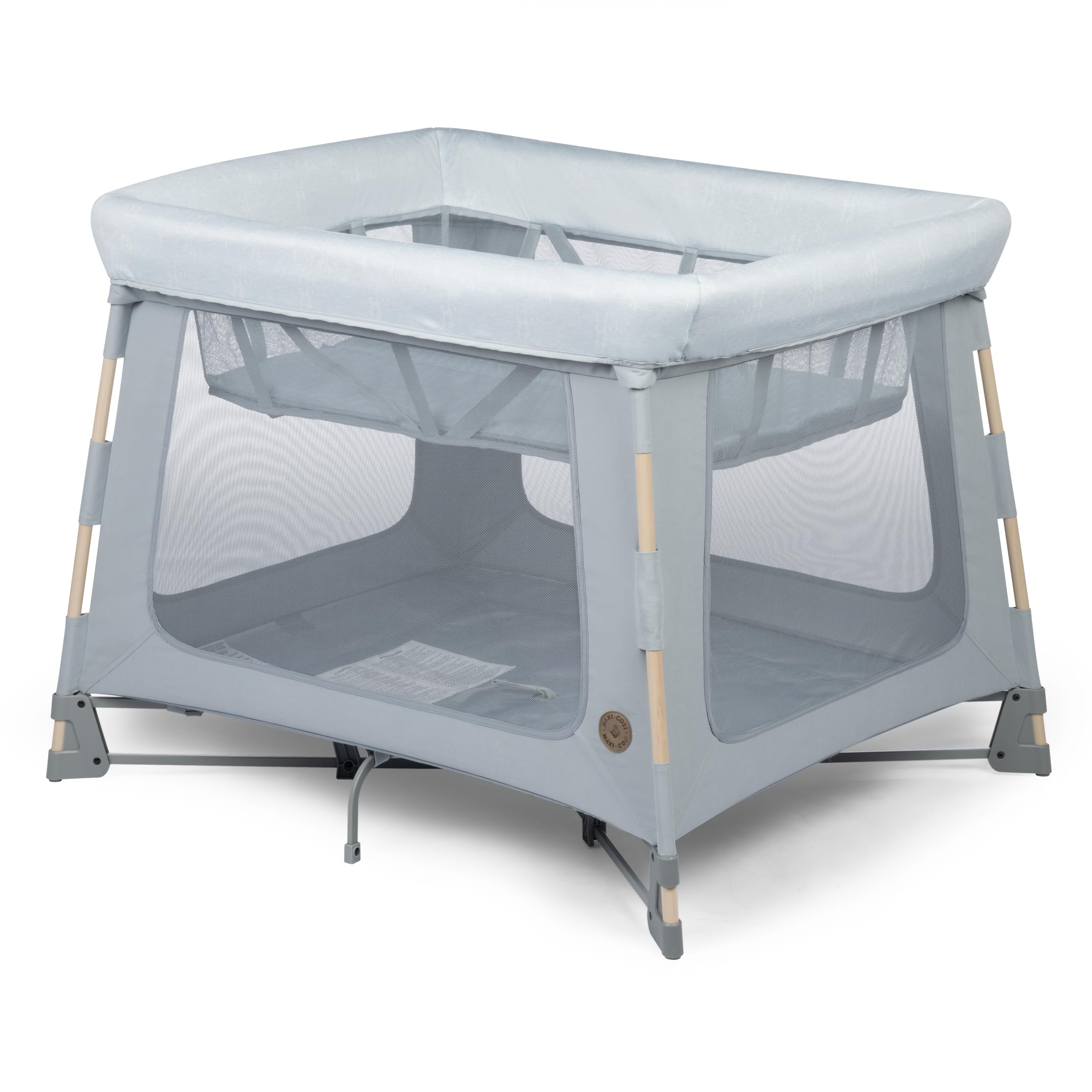 Maxi-Cosi Swift Baby Playpen with Mat - Portable Play Yard with Bassinet for Infants & Toddlers | Safe Indoor/Outdoor Play Space for Home, Travel & Daycare (Classic Slate)