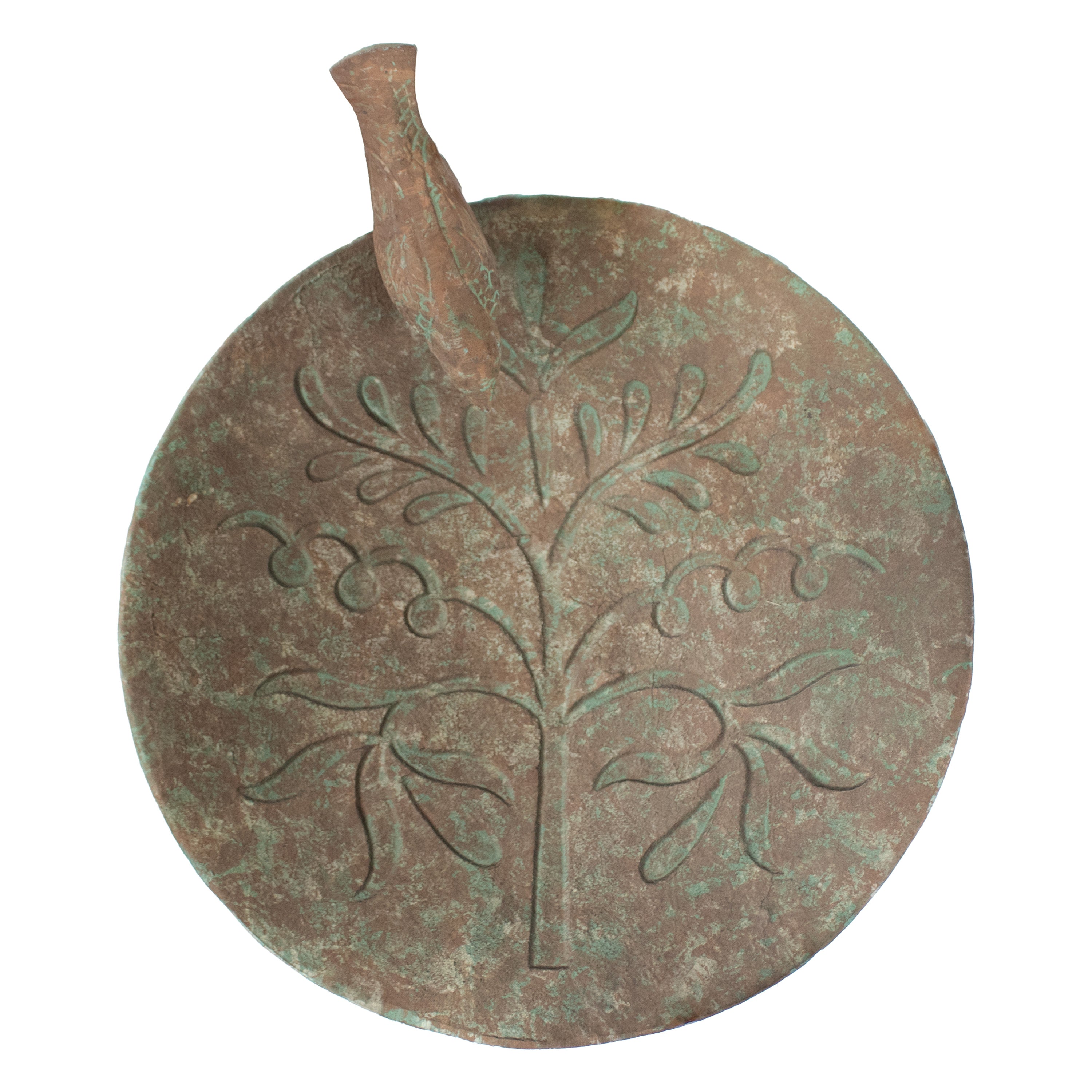 Rustic Sunnydaze Ivy & Sage Metal Bird Bath with Patina Finish - 12.25 Inch Outdoor Garden Decor for Birds & Wildlife