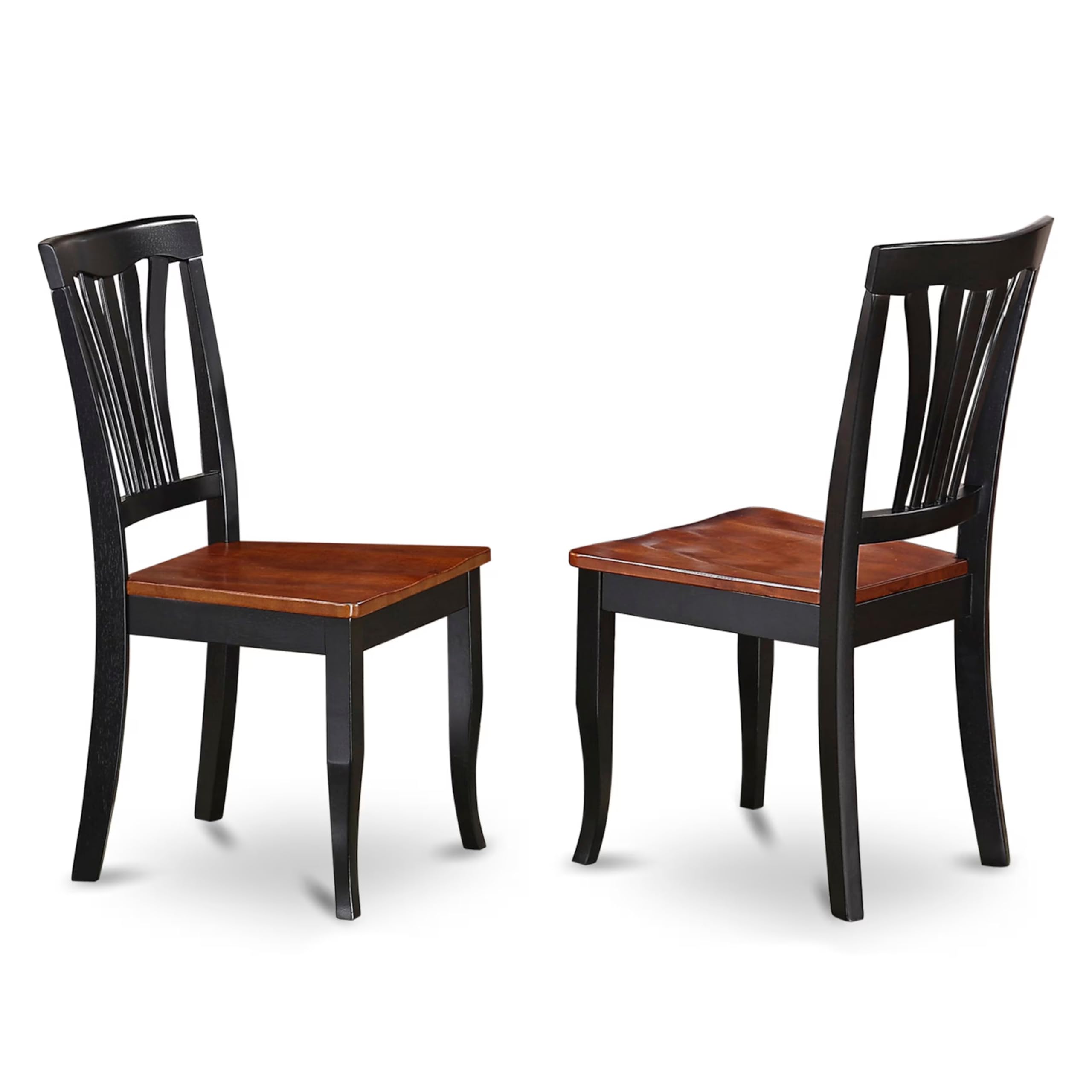 East West Furniture NDAV3-BCH-W 3 Piece Dining Set - 30x48 Inch Black & Cherry Rectangle Drop Leaf Table with 2 Kitchen Chairs | Space-Saving Dining Solution for Small Apartments, Breakfast Nooks & Cozy Kitchens