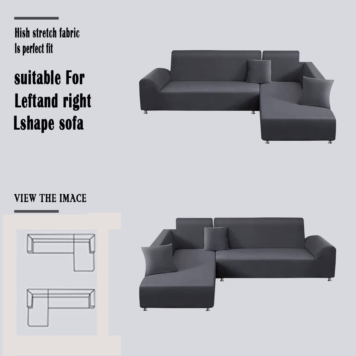 3+3 Seat Velvet Stretch Sofa Cover - 2 Piece Plush Sofa Protector for L-Shaped Sectional Couch in Kong Blue | Soft, Durable & Washable | Perfect for Living Room, Family Room & Home Theater