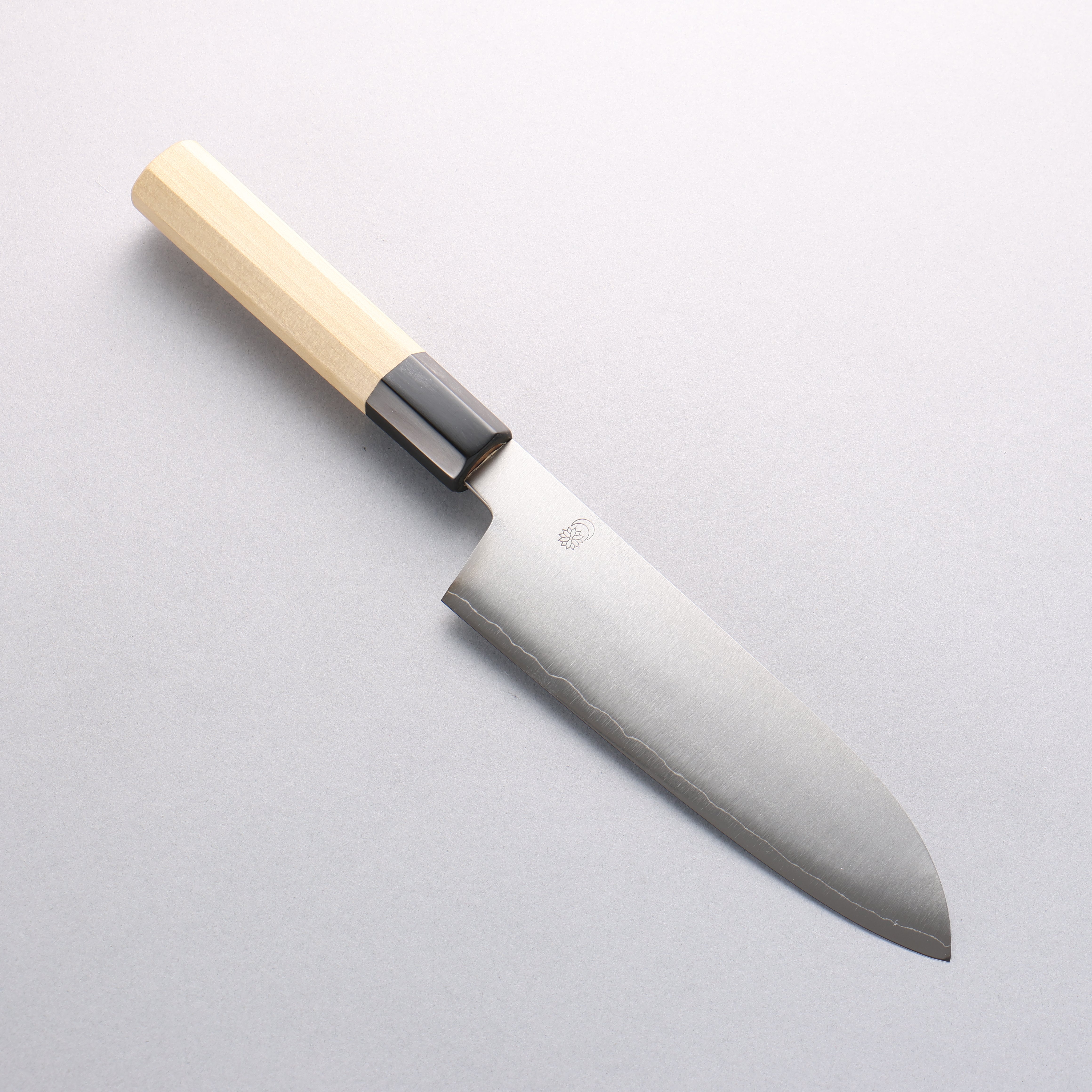 Premium Kikuzuki Silver Steel No.3 Santoku Knife 180mm with Magnolia Wood Handle - Japanese Kitchen Knife for Slicing, Dicing & Chopping Vegetables, Fruits & Meat