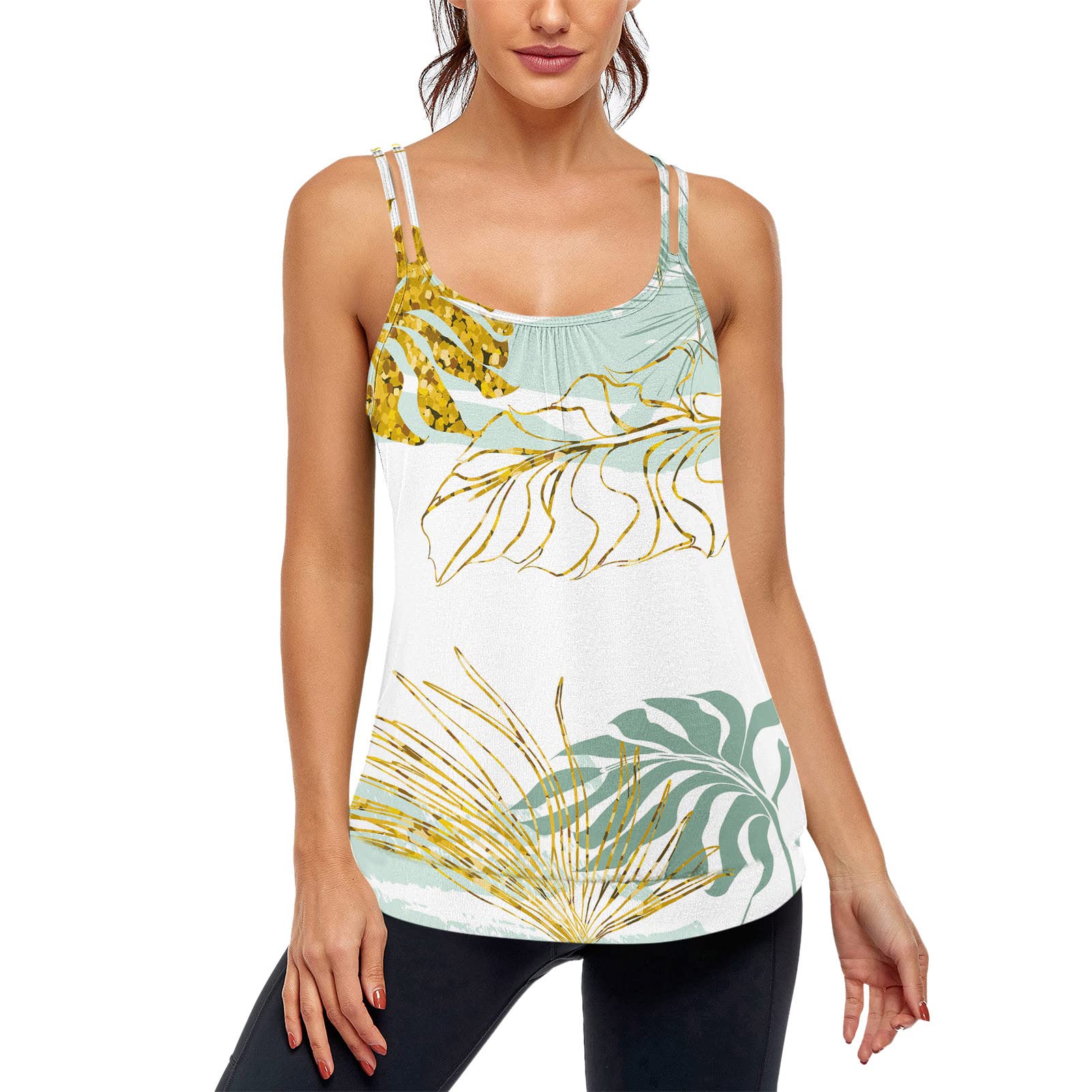 Gibobby Women's Summer Sleeveless Camisole Tank Tops - Loose Flowy Pleated Tunic Tops for Casual Wear, Beach, Yoga & Outdoor Activities | Lightweight Cute Blouse
