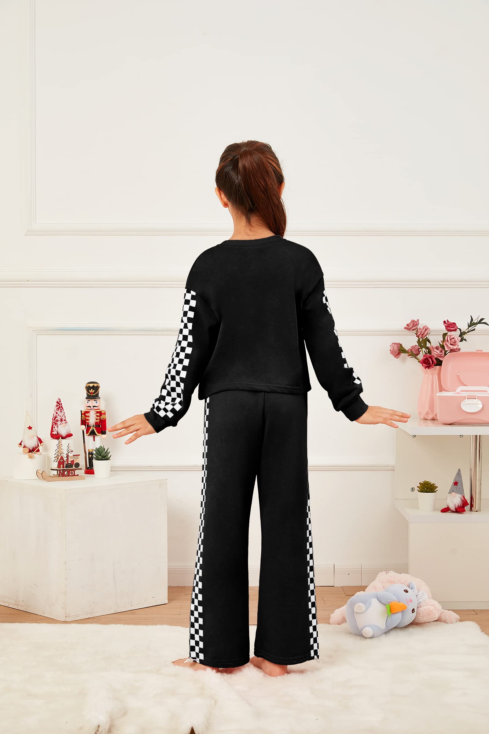 YOBECHO Girls 2-Piece Long Sleeve Sweatshirt & Sweatpants Set - Fashion Kids Outfit for Ages 5-14 | Cozy Playdate & School Wear